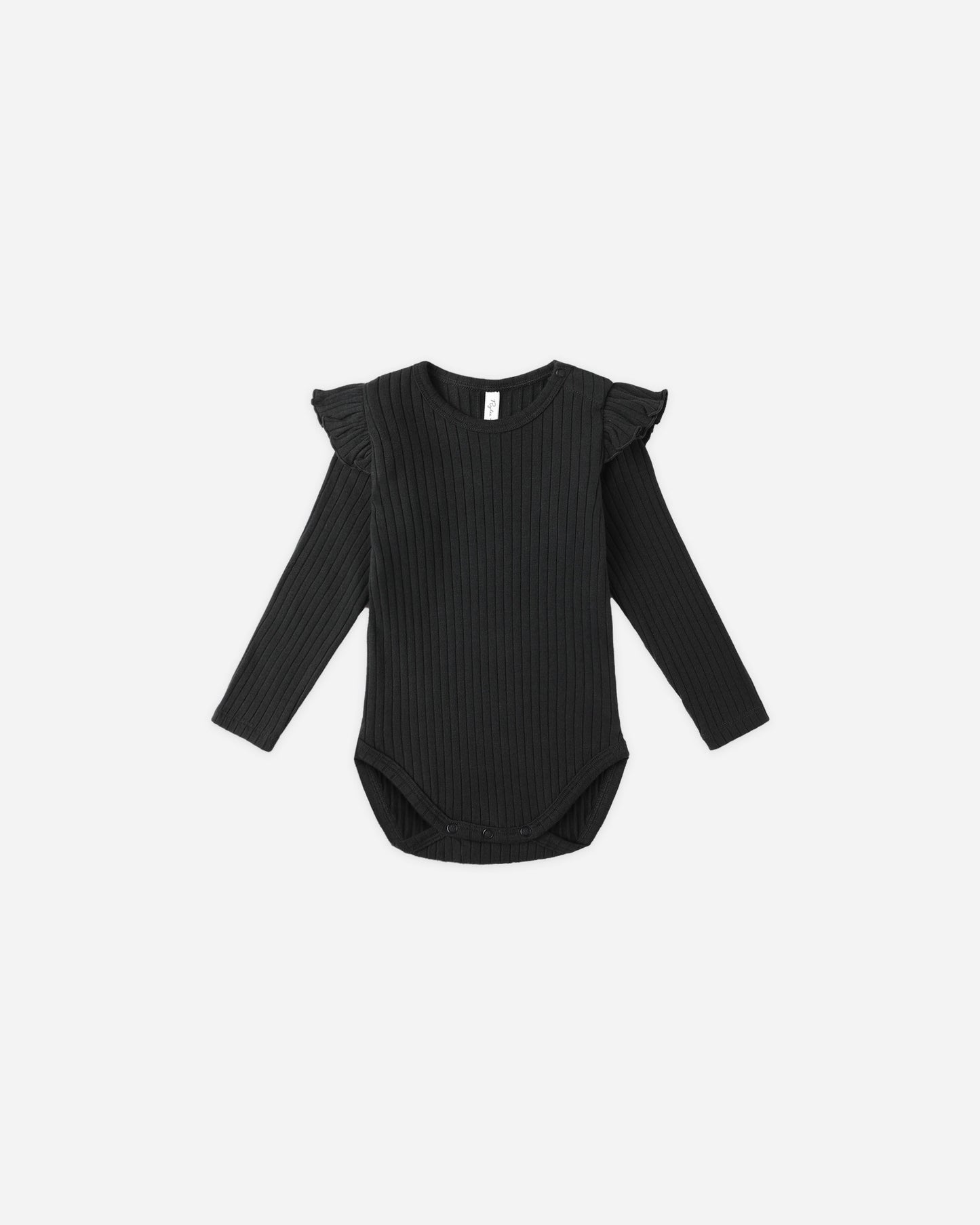 Shoulder Ruffle Bodysuit || Black - Rylee + Cru | Kids Clothes | Trendy Baby Clothes | Modern Infant Outfits |