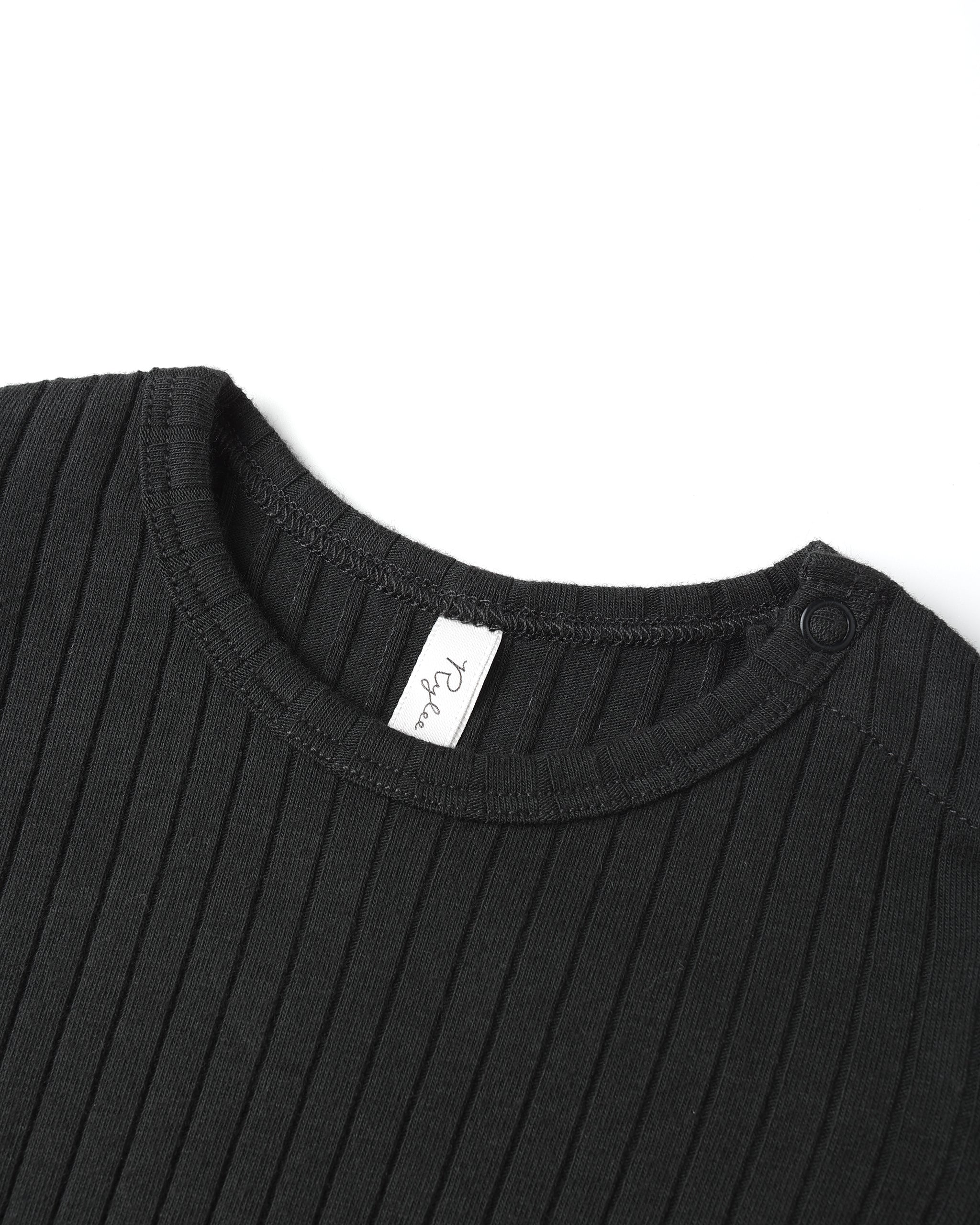 Shoulder Ruffle Bodysuit || Black - Rylee + Cru | Kids Clothes | Trendy Baby Clothes | Modern Infant Outfits |