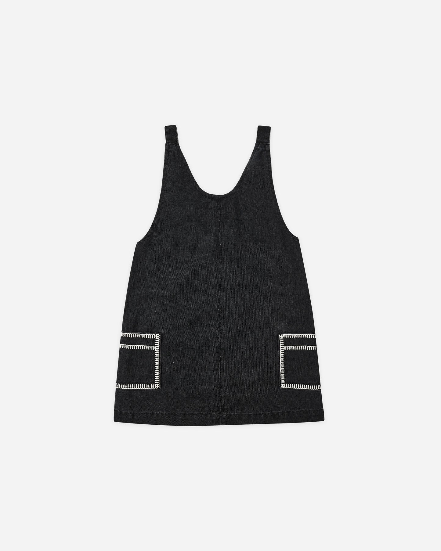 V-Neck Overall Dress || Washed Black - Rylee + Cru | Kids Clothes | Trendy Baby Clothes | Modern Infant Outfits |