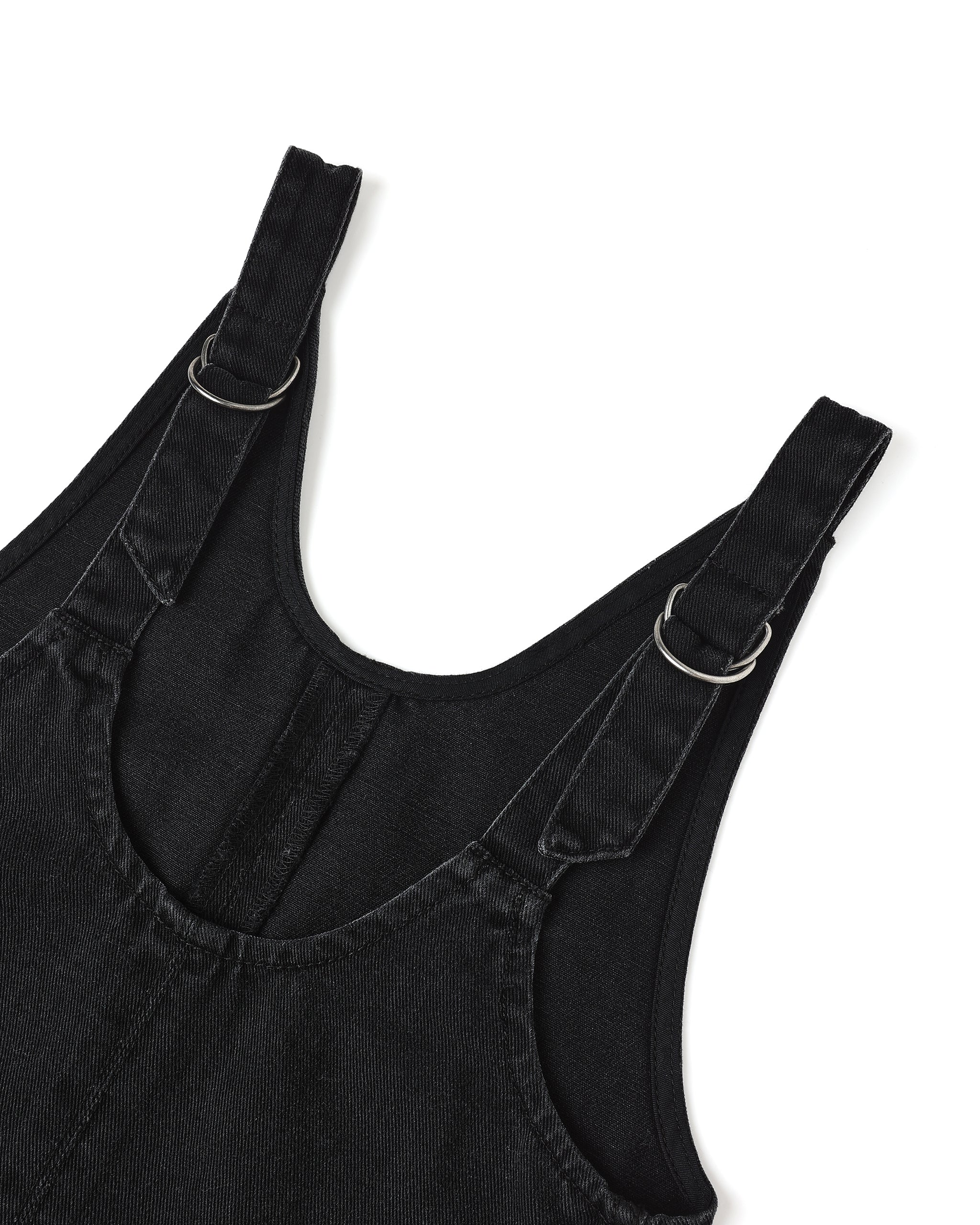 V-Neck Overall Dress || Washed Black - Rylee + Cru | Kids Clothes | Trendy Baby Clothes | Modern Infant Outfits |