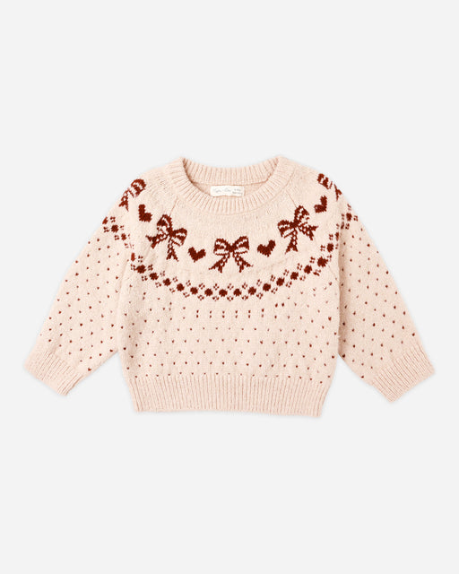Fair Isle Sweater || Bows - Rylee + Cru | Kids Clothes | Trendy Baby Clothes | Modern Infant Outfits |