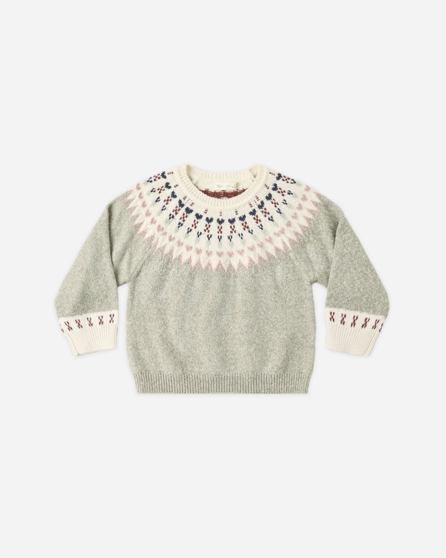 Fair Isle Sweater Sage - Rylee + Cru | Kids Clothes | Trendy Baby Clothes | Modern Infant Outfits |