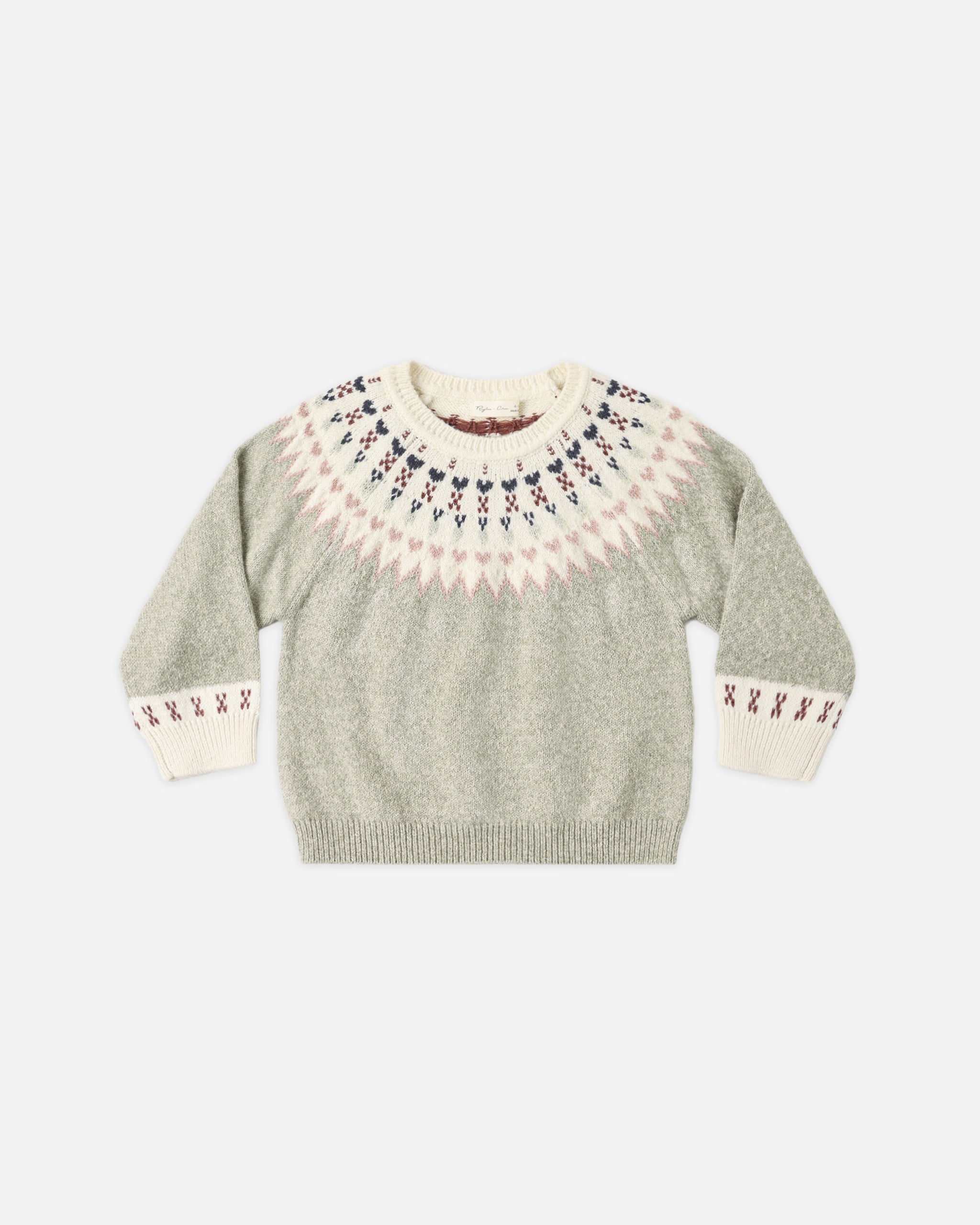 Fair Isle Sweater Sage - Rylee + Cru | Kids Clothes | Trendy Baby Clothes | Modern Infant Outfits |