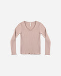 Ribbed Long Sleeve Rosewood - Rylee + Cru | Kids Clothes | Trendy Baby Clothes | Modern Infant Outfits |