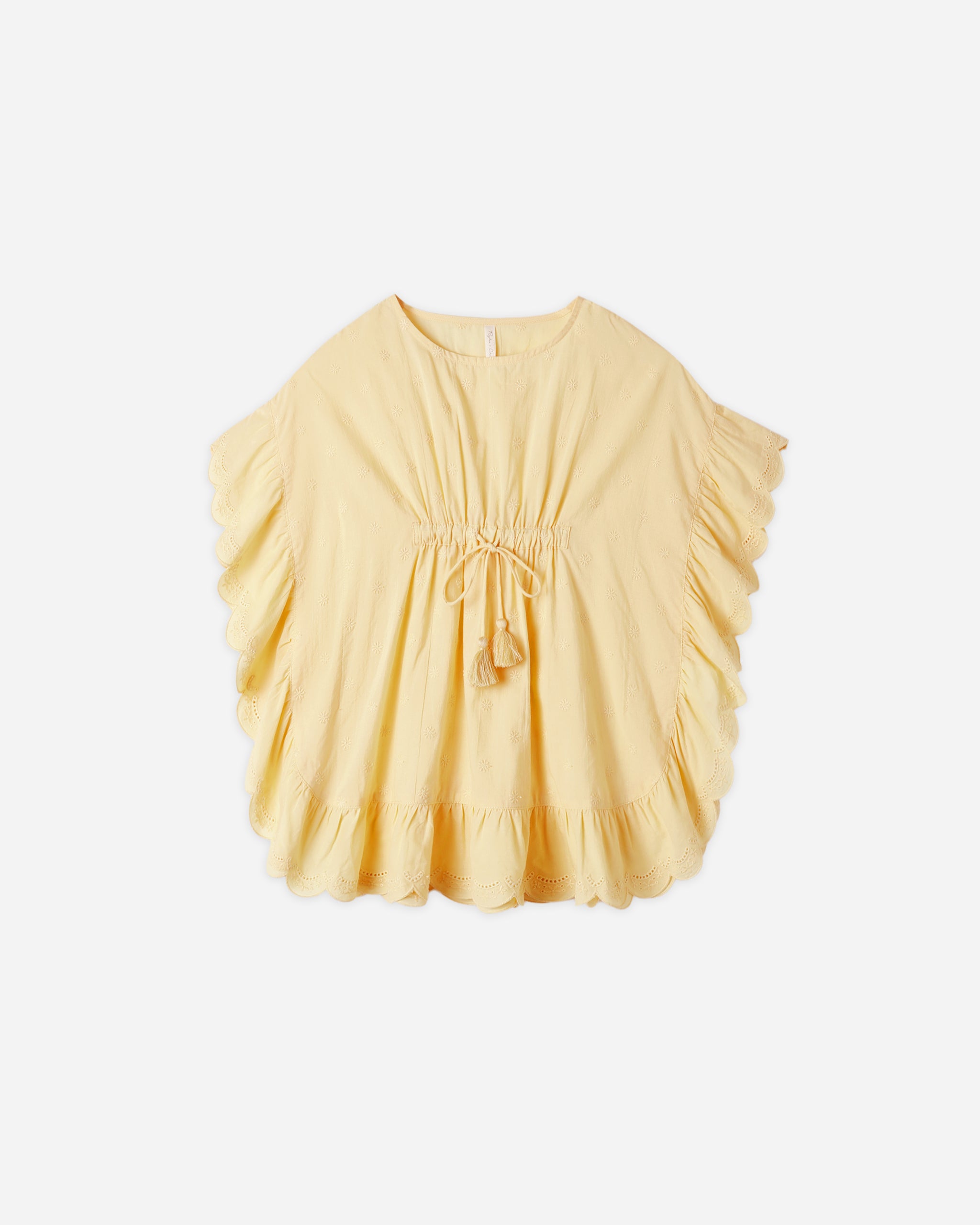 Kaftan Cover Up Lemon - Rylee + Cru | Kids Clothes | Trendy Baby Clothes | Modern Infant Outfits |