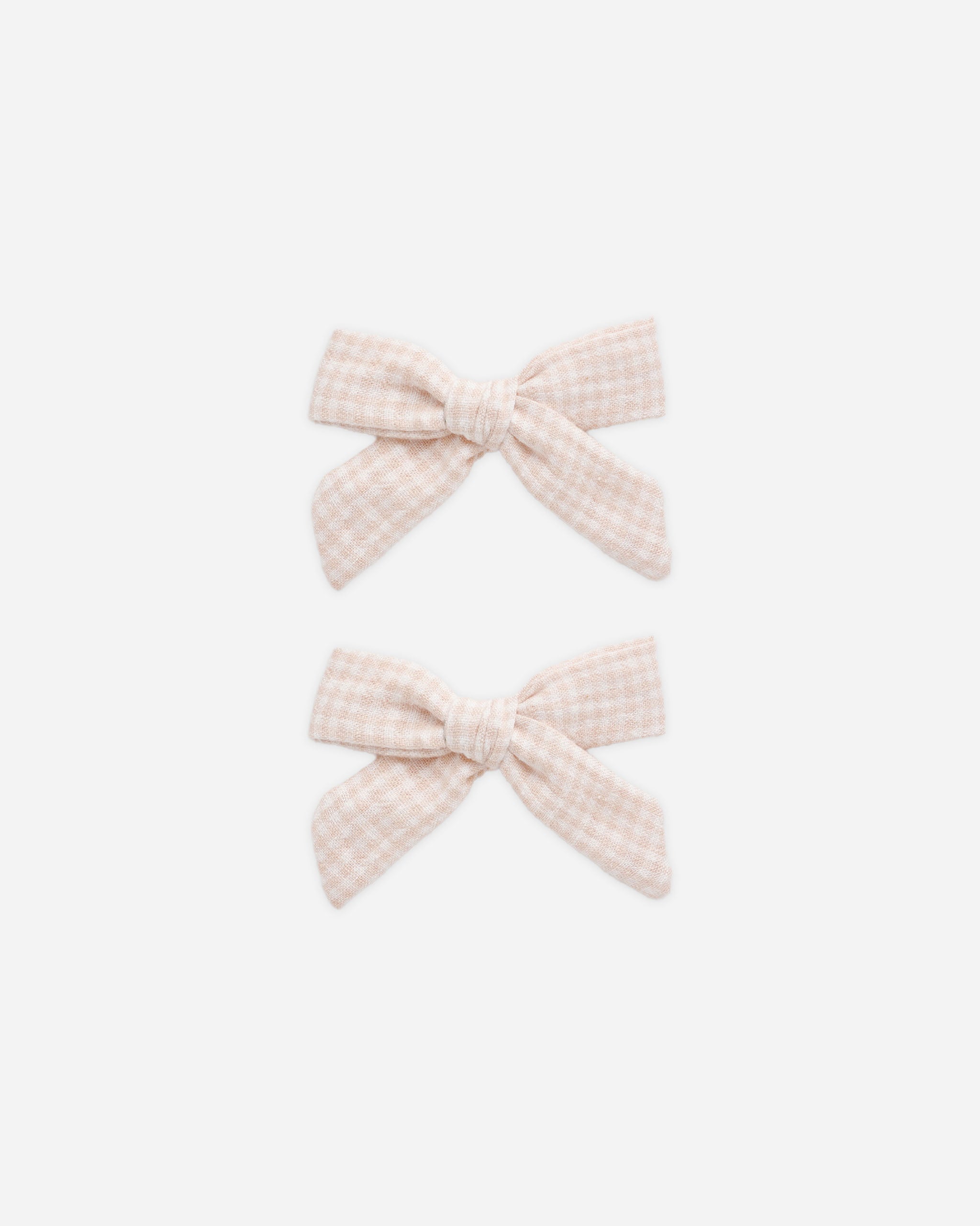 Bows, Set Of 2 || Petal Gingham - Rylee + Cru | Kids Clothes | Trendy Baby Clothes | Modern Infant Outfits |