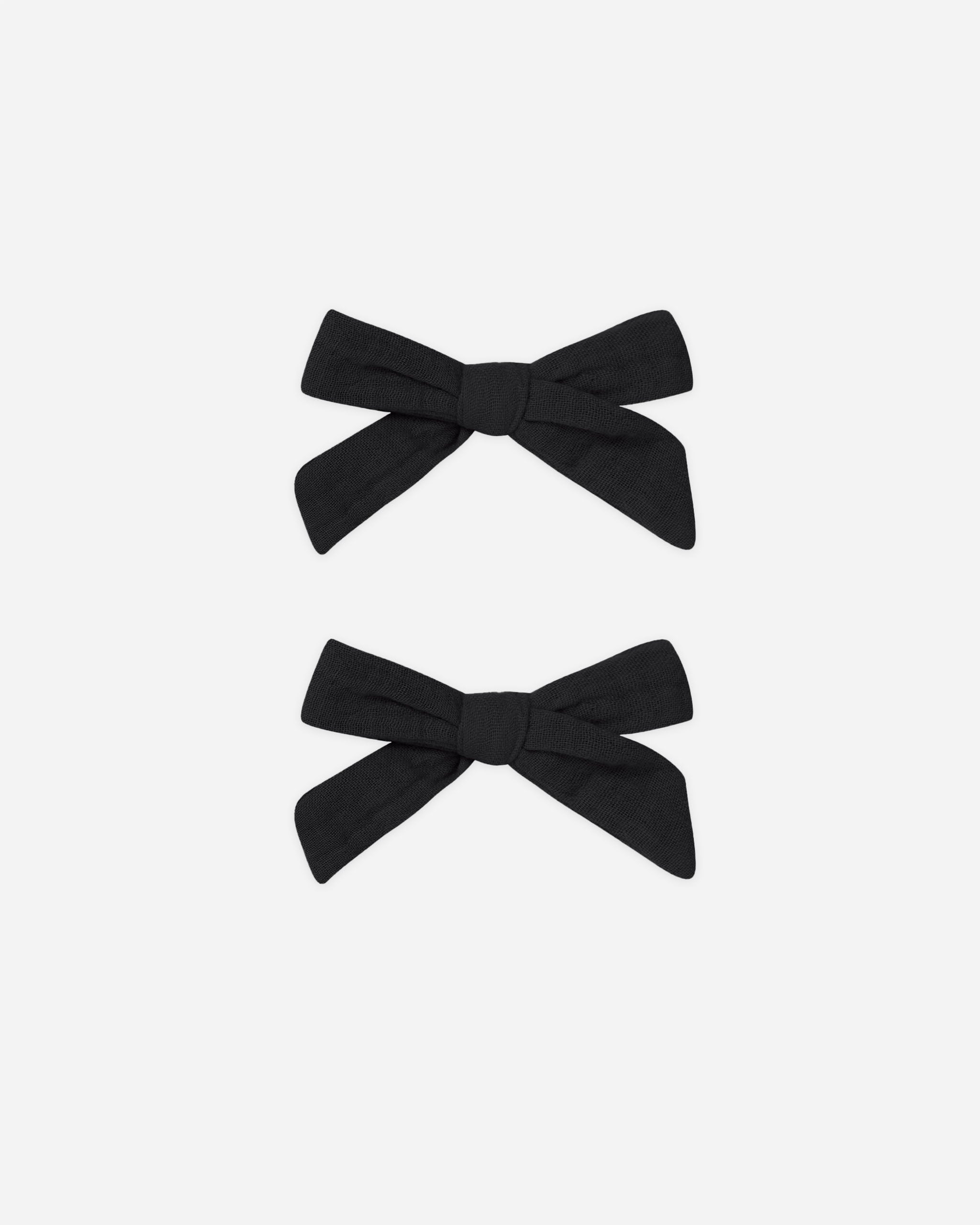 Bows, Set of 2 || Black - Rylee + Cru | Kids Clothes | Trendy Baby Clothes | Modern Infant Outfits |