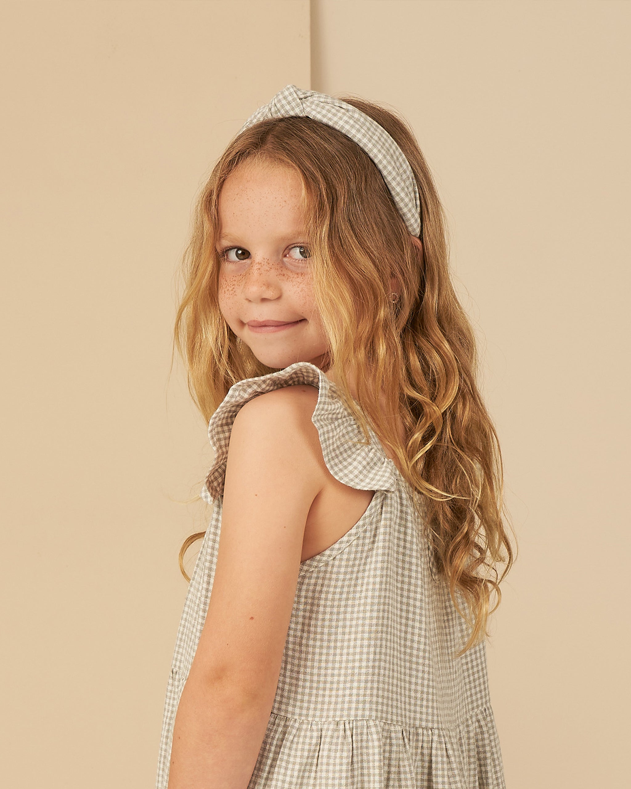 Knotted Headband || Sage Gingham - Rylee + Cru | Kids Clothes | Trendy Baby Clothes | Modern Infant Outfits |
