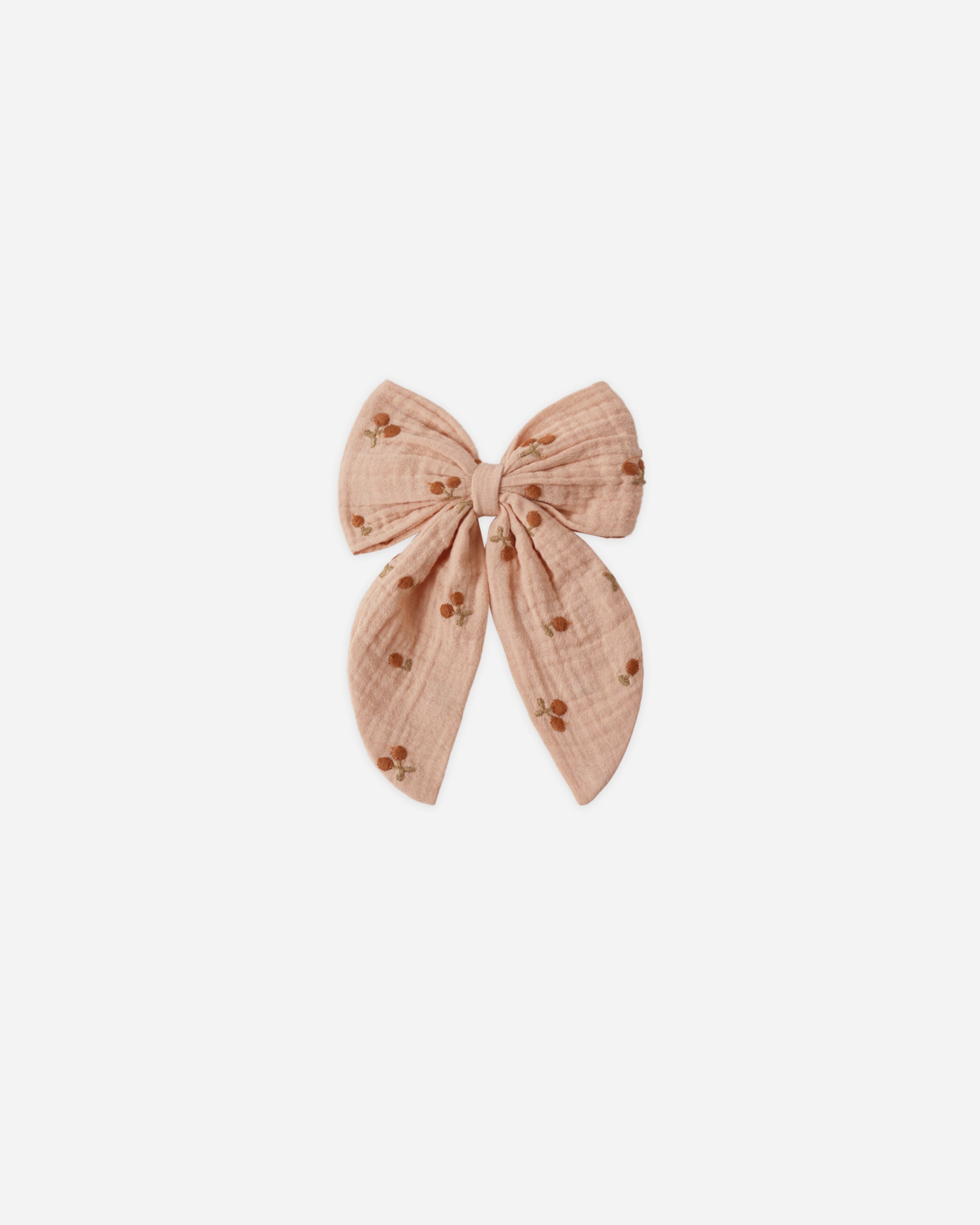 Oversized Bow Cherry Embroidery - Rylee + Cru | Kids Clothes | Trendy Baby Clothes | Modern Infant Outfits |