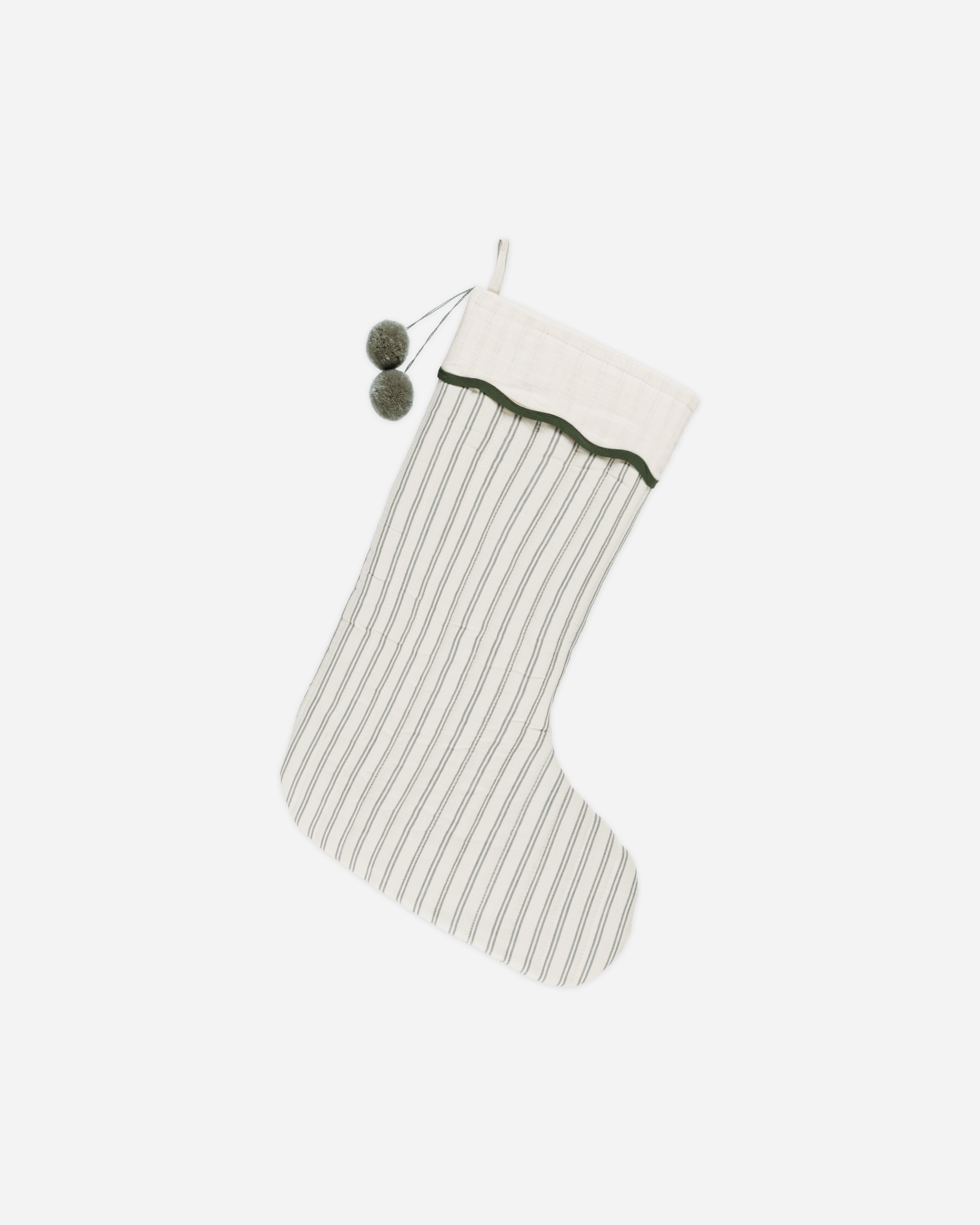 Christmas Stocking || Forest Pinstripe