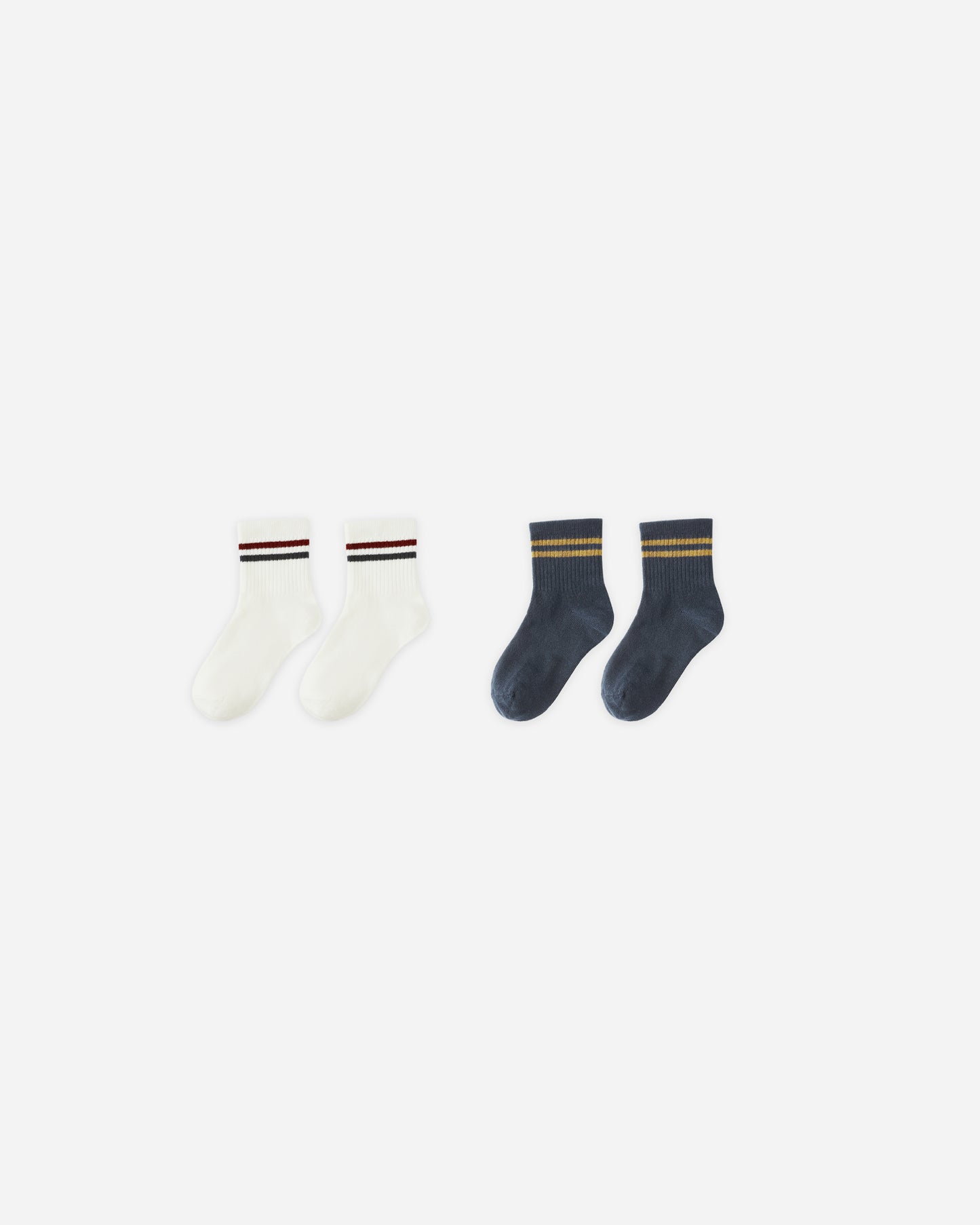 Stripe Socks, 2-pack || Ivory, Navy - Rylee + Cru | Kids Clothes | Trendy Baby Clothes | Modern Infant Outfits |