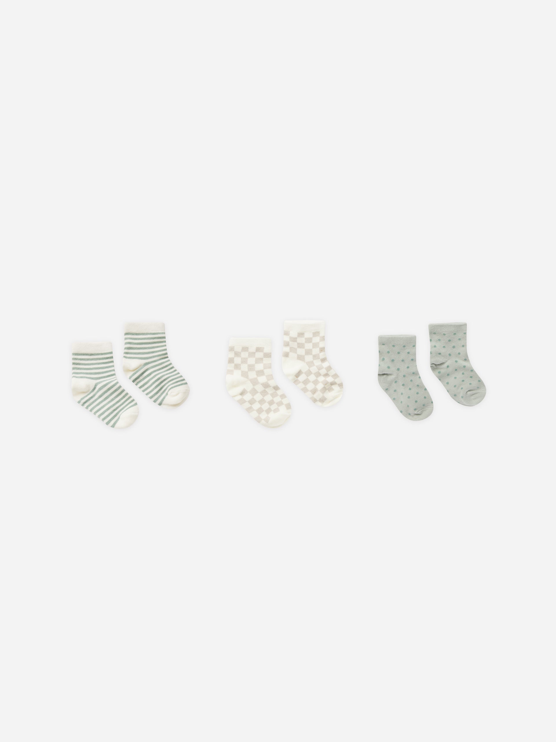 Printed Socks || Summer Stripe, Dove Check, Polka Dot - Rylee + Cru | Kids Clothes | Trendy Baby Clothes | Modern Infant Outfits |
