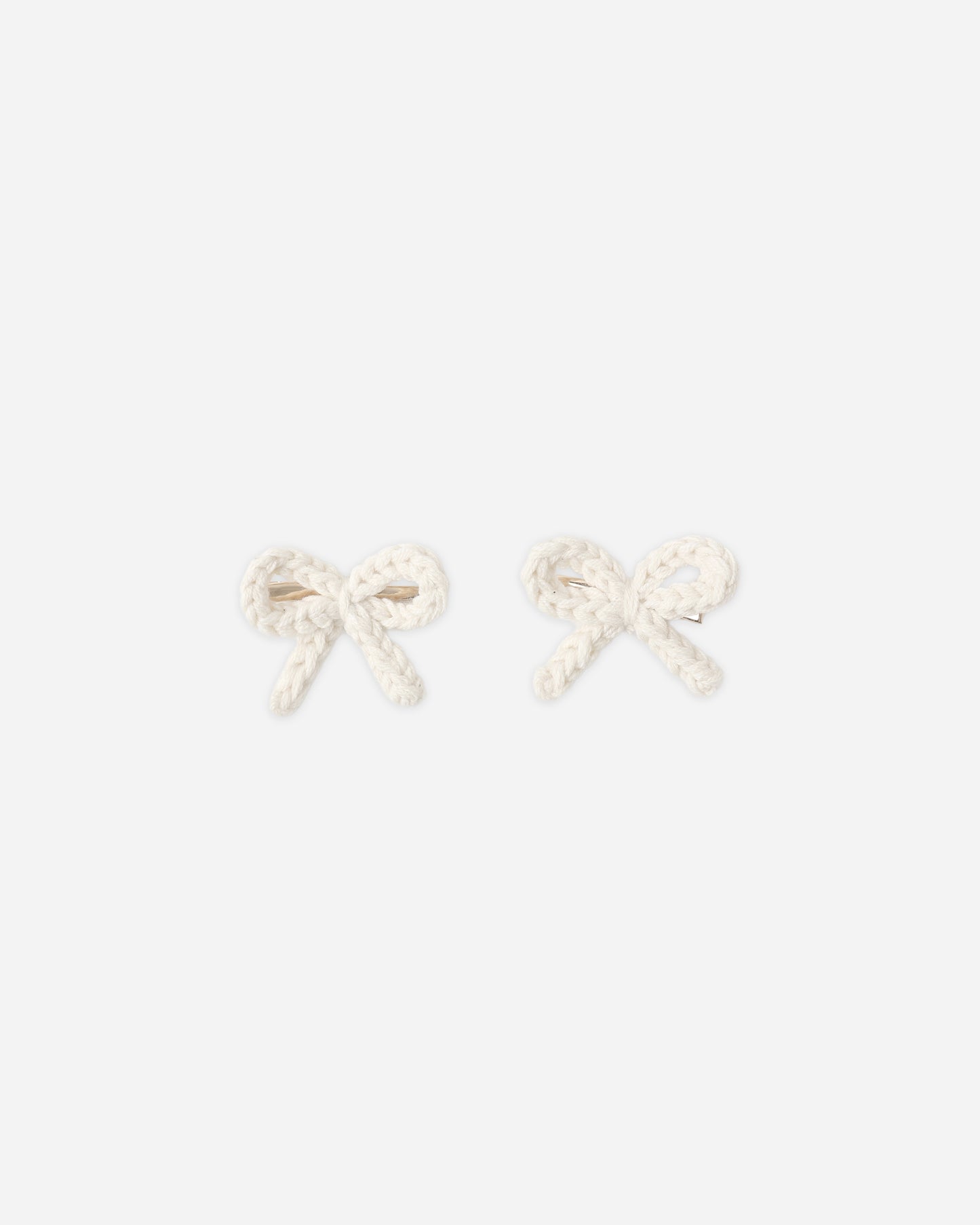 Crochet Bow Clips Ivory - Rylee + Cru | Kids Clothes | Trendy Baby Clothes | Modern Infant Outfits |