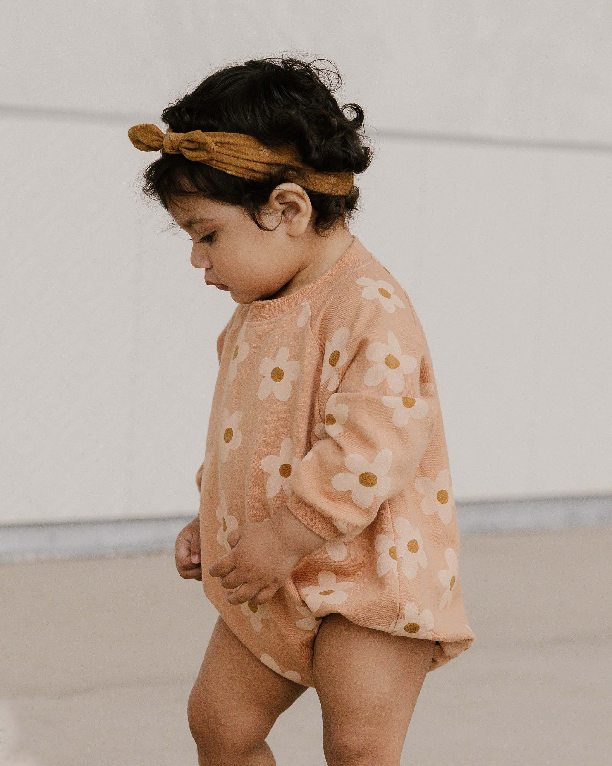 Crew Neck Romper || Melon Daisy - Rylee + Cru | Kids Clothes | Trendy Baby Clothes | Modern Infant Outfits |