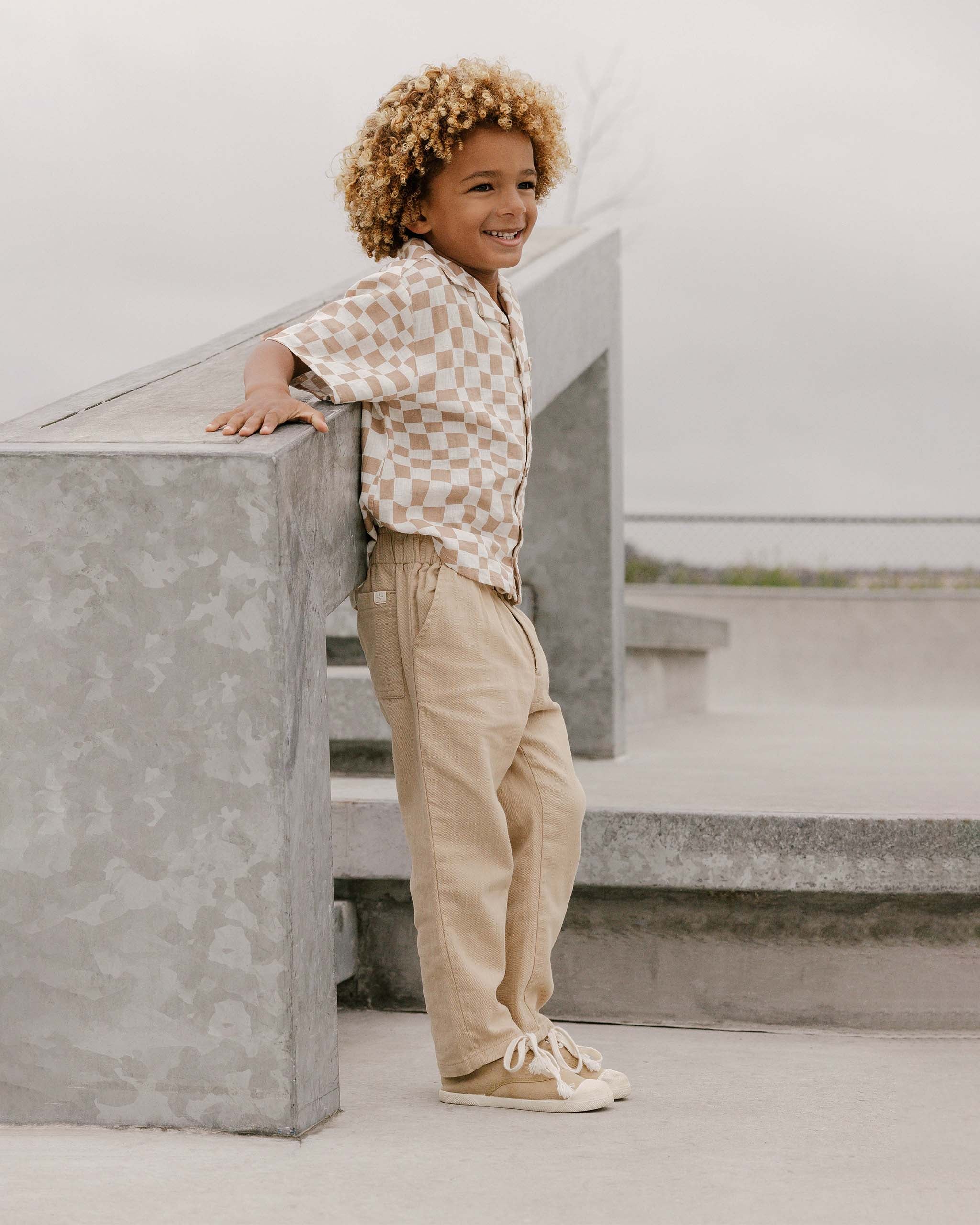 Kalen Pant || Sand - Rylee + Cru | Kids Clothes | Trendy Baby Clothes | Modern Infant Outfits |