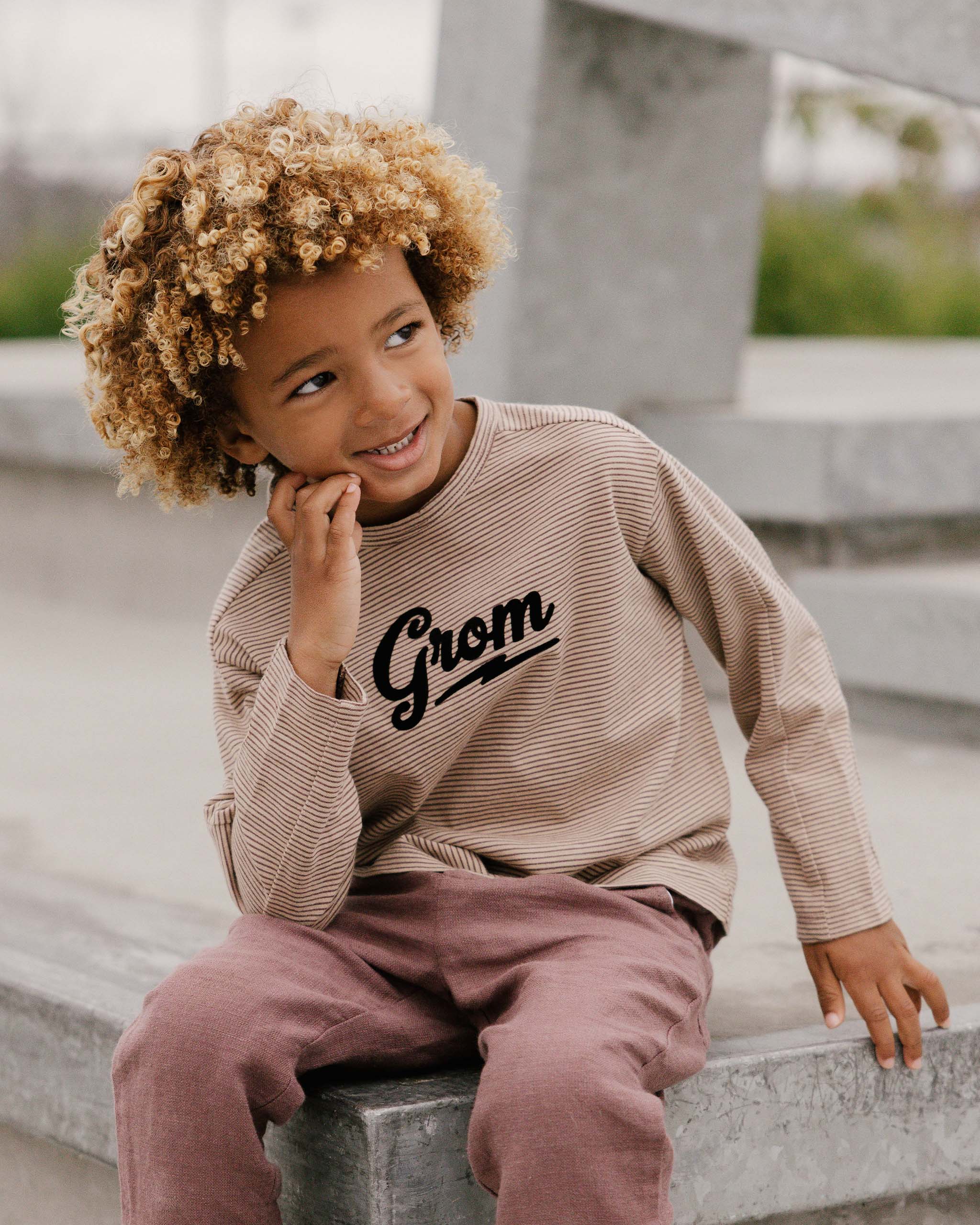 Long Sleeve Paneled Tee || Grom - Rylee + Cru | Kids Clothes | Trendy Baby Clothes | Modern Infant Outfits |