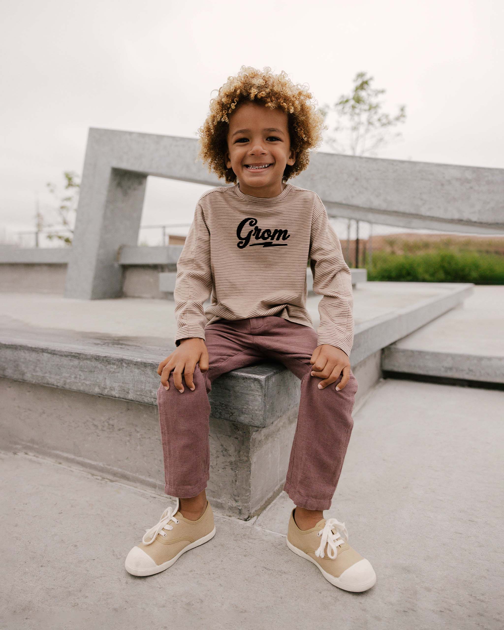 Long Sleeve Paneled Tee || Grom - Rylee + Cru | Kids Clothes | Trendy Baby Clothes | Modern Infant Outfits |
