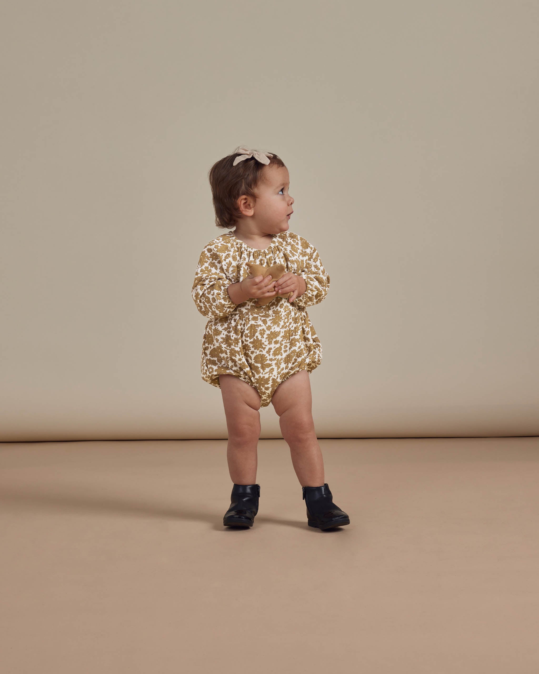 Long Sleeve Bubble Romper || Gold Gardens – Rylee + Cru