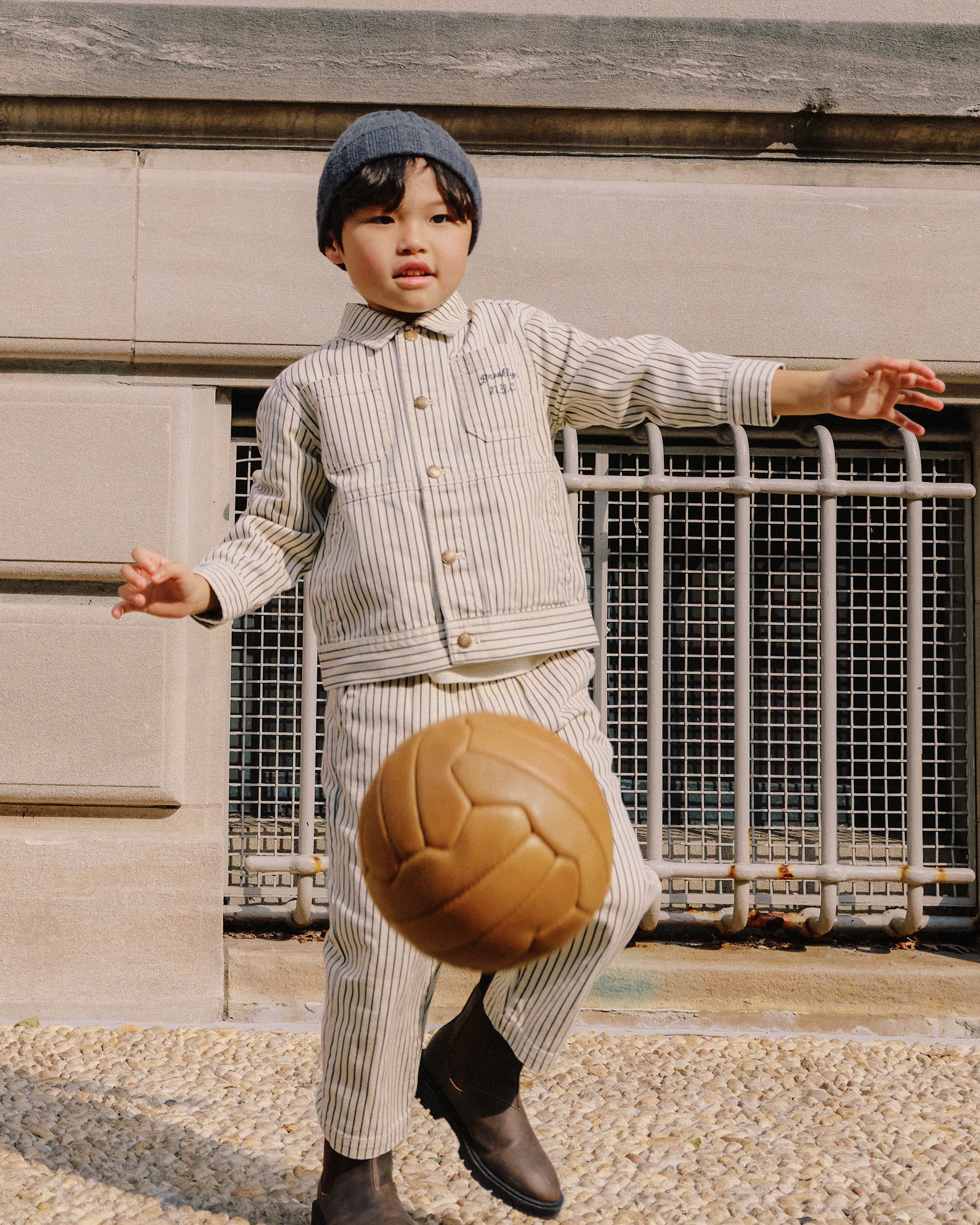 Baggy Pant || Navy Pinstripe - Rylee + Cru | Kids Clothes | Trendy Baby Clothes | Modern Infant Outfits |