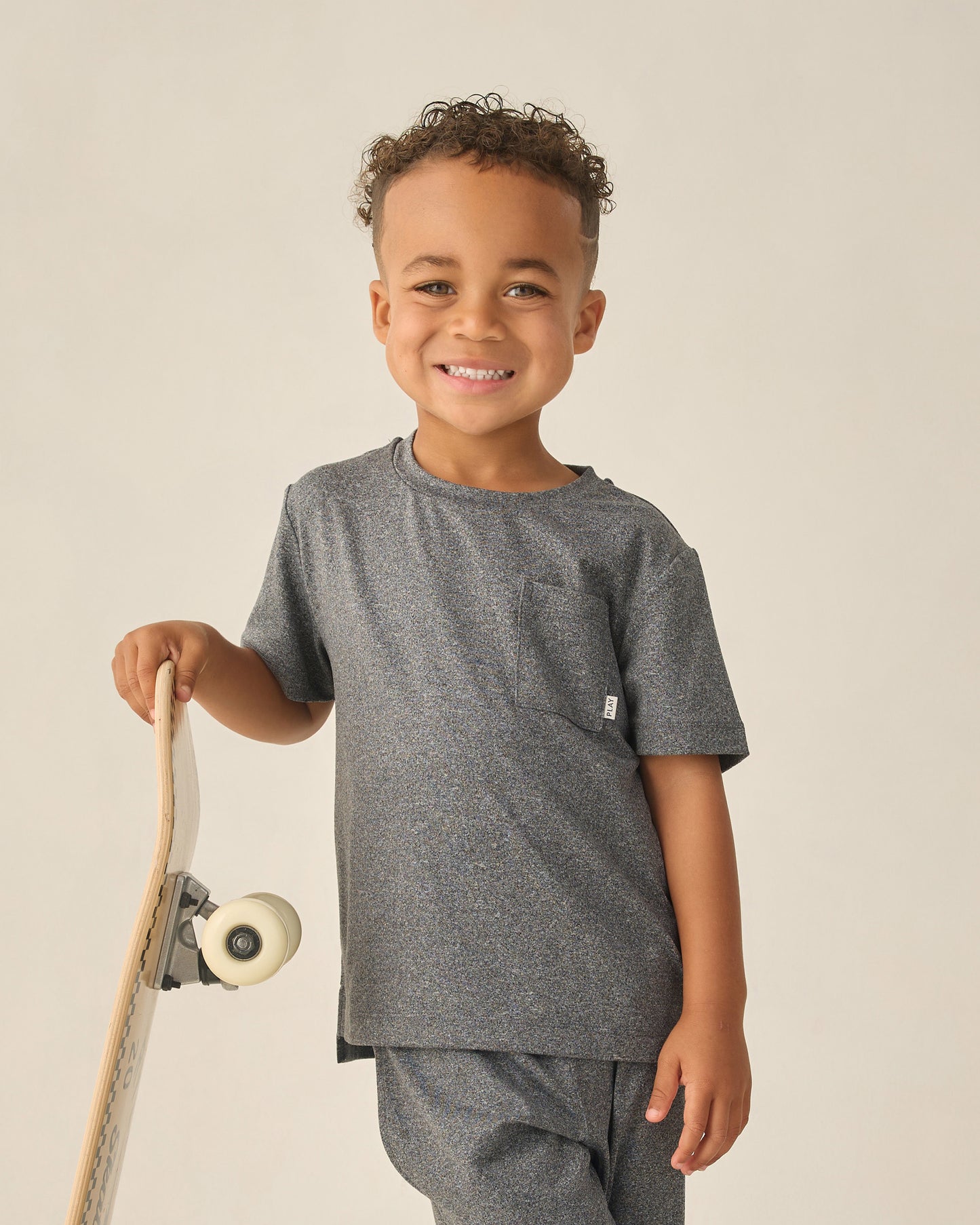Cove Essential Pocket Tee Heathered Black - Rylee + Cru | Kids Clothes | Trendy Baby Clothes | Modern Infant Outfits |