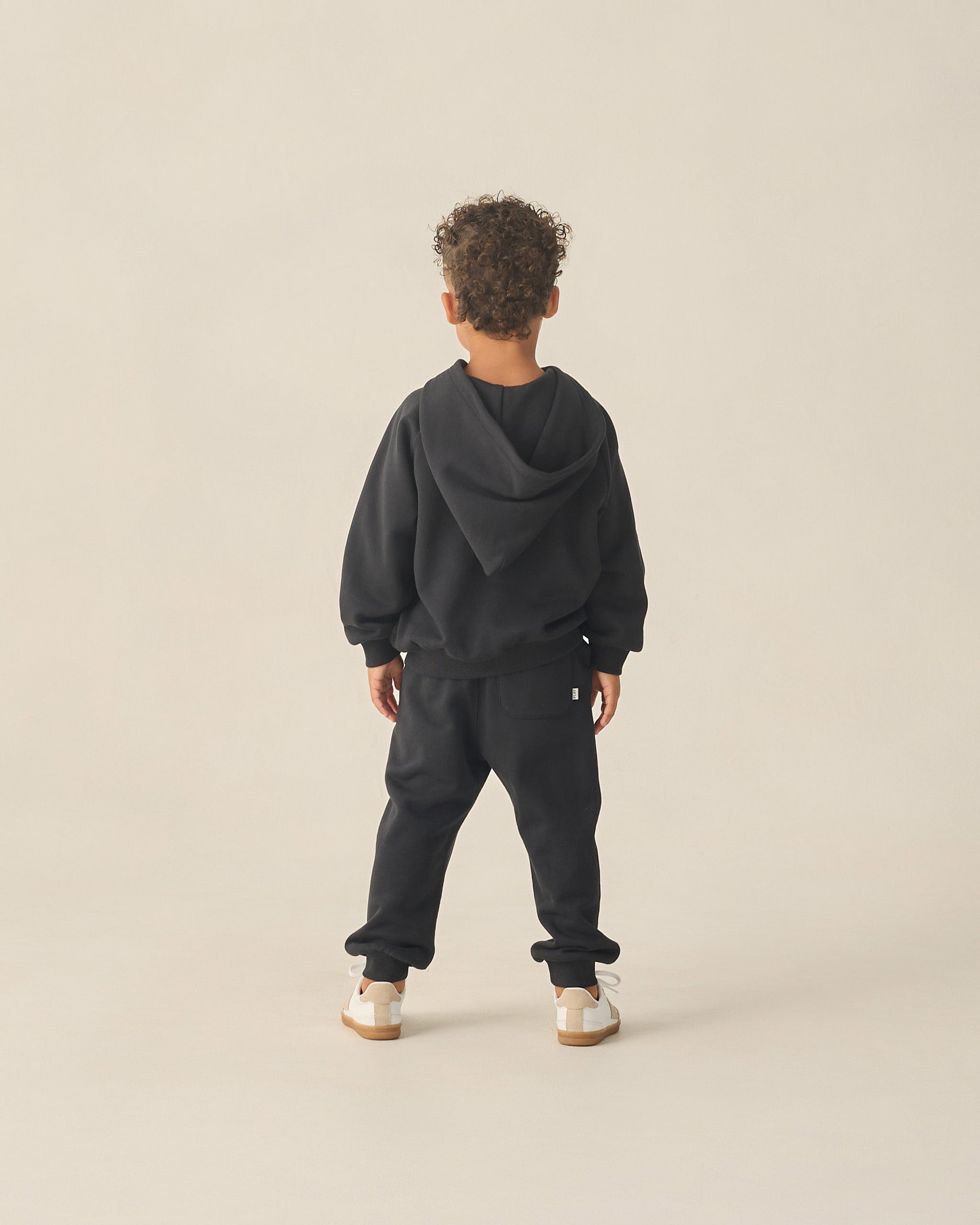 Zip Raglan Hoodie Black - Rylee + Cru | Kids Clothes | Trendy Baby Clothes | Modern Infant Outfits |