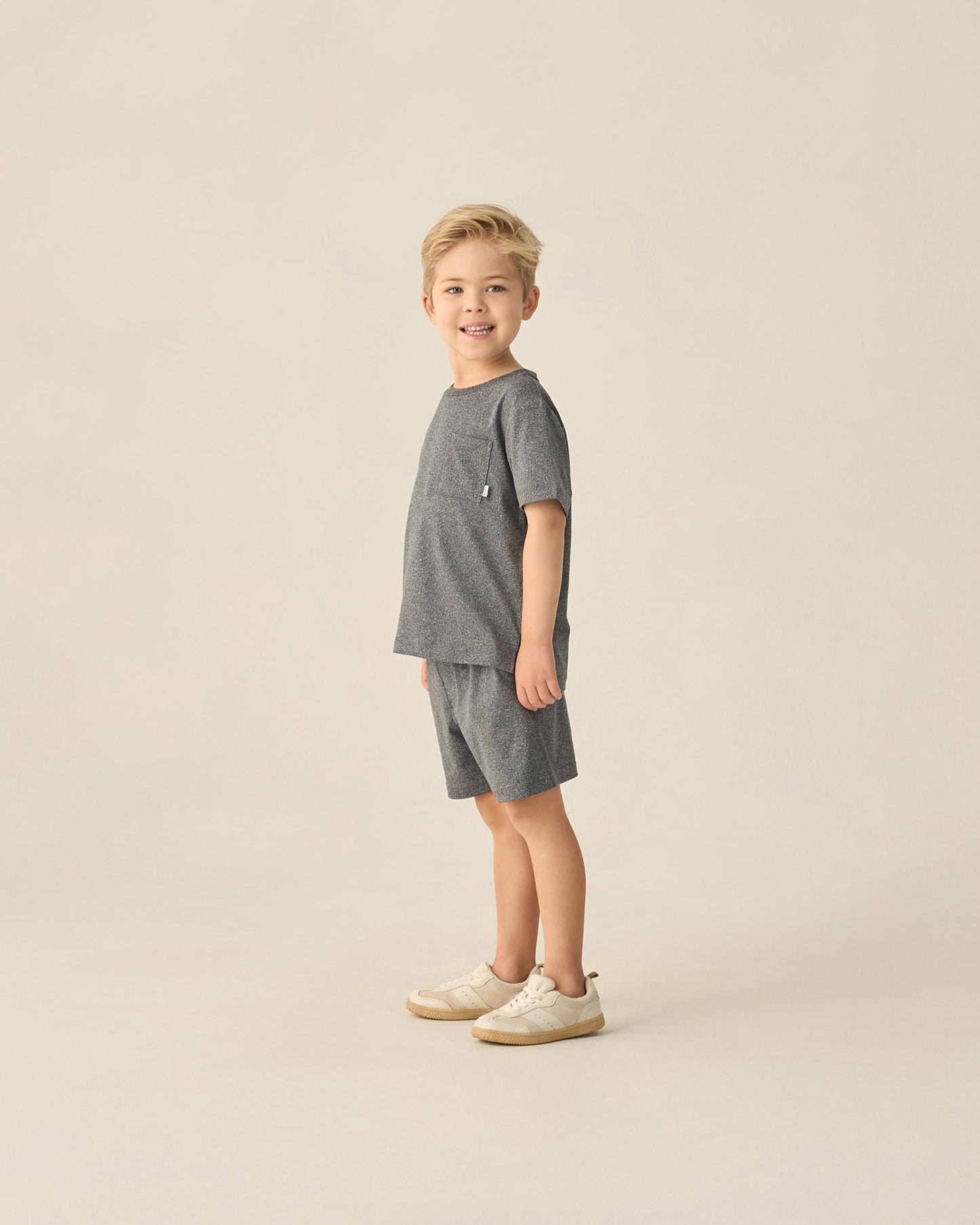 Cove Essential Pocket Tee Heathered Black - Rylee + Cru | Kids Clothes | Trendy Baby Clothes | Modern Infant Outfits |