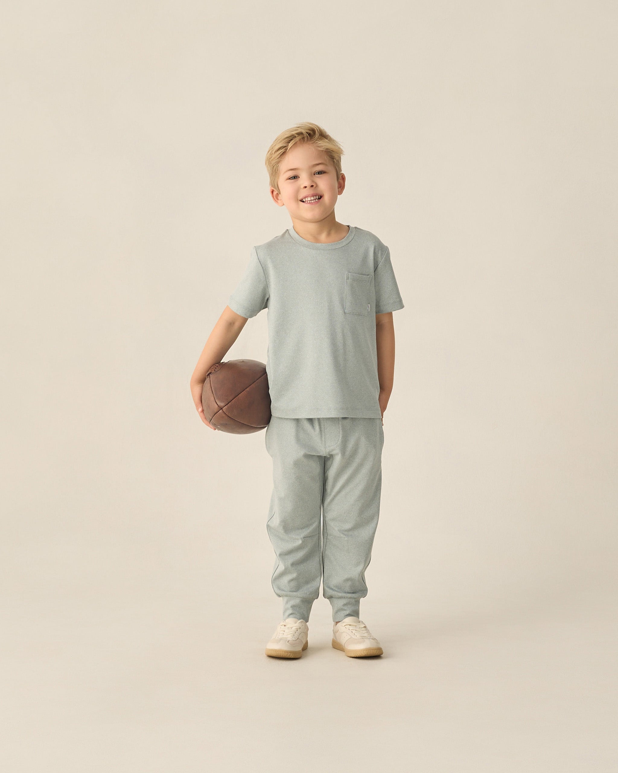 Century Tech Jogger Heathered Sea Green - Rylee + Cru | Kids Clothes | Trendy Baby Clothes | Modern Infant Outfits |