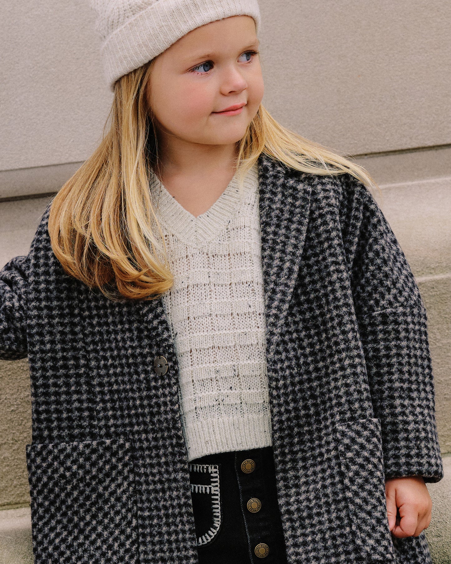 Sweater Vest || Oatmeal Speckle - Rylee + Cru | Kids Clothes | Trendy Baby Clothes | Modern Infant Outfits |