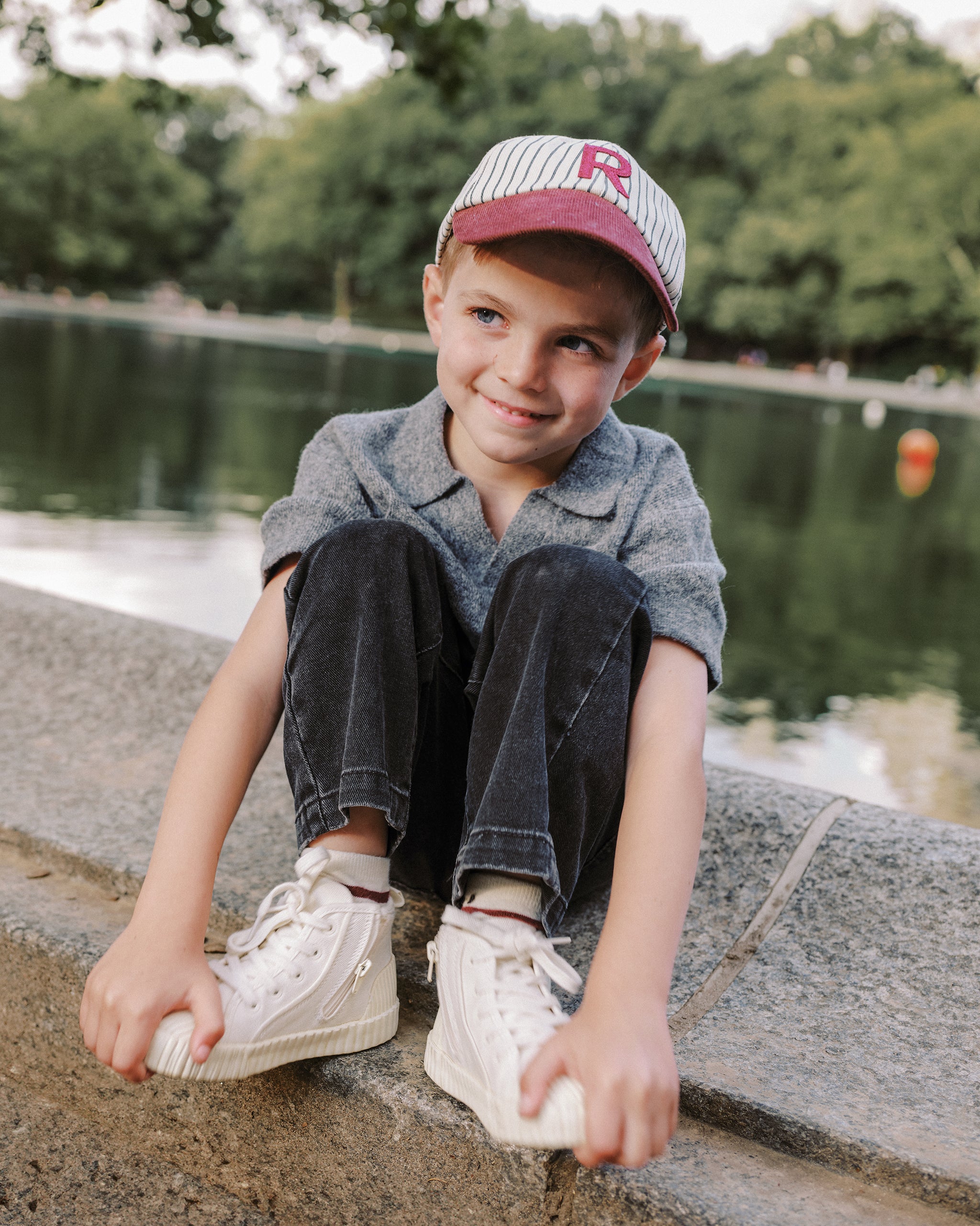 Knit Polo || Heathered Grey - Rylee + Cru | Kids Clothes | Trendy Baby Clothes | Modern Infant Outfits |