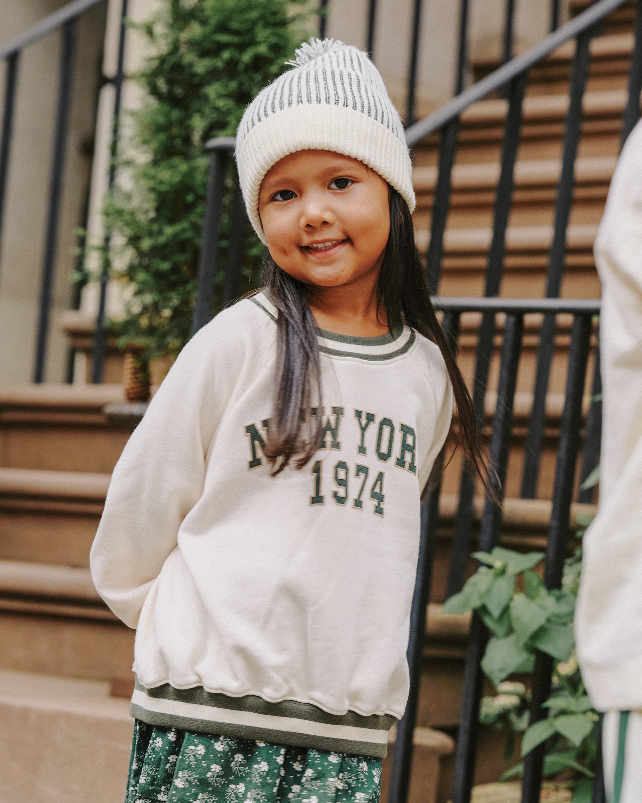 Beanie || Green Stripe - Rylee + Cru | Kids Clothes | Trendy Baby Clothes | Modern Infant Outfits |