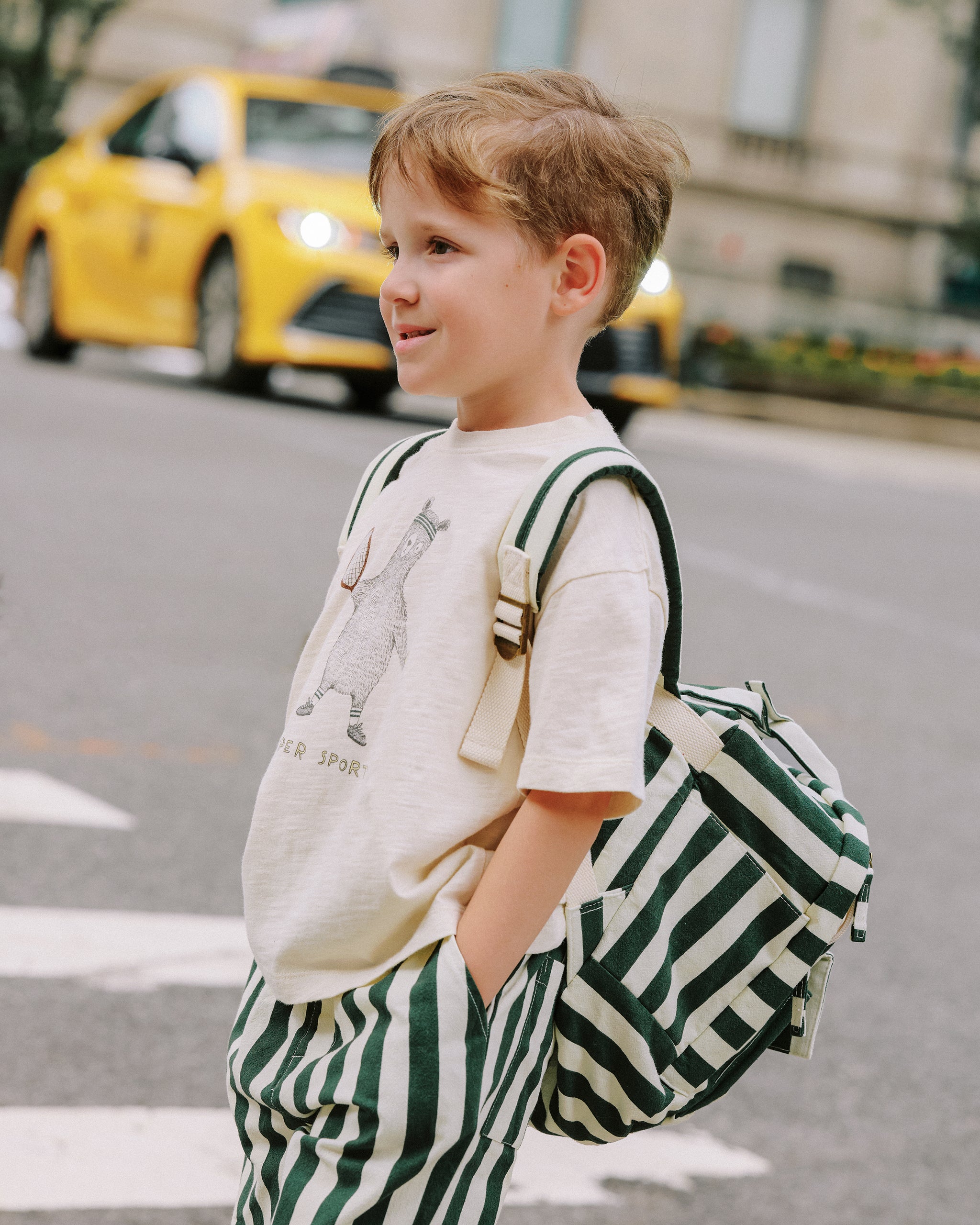 Mini Backpack || Green Stripe - Rylee + Cru | Kids Clothes | Trendy Baby Clothes | Modern Infant Outfits |