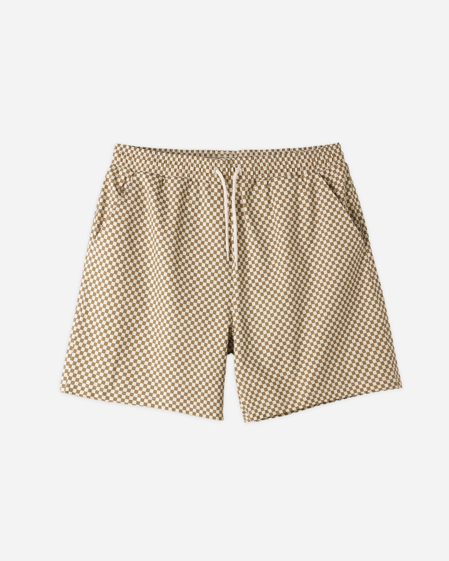 Basic Boardshort Ocre Check - Rylee + Cru | Kids Clothes | Trendy Baby Clothes | Modern Infant Outfits |