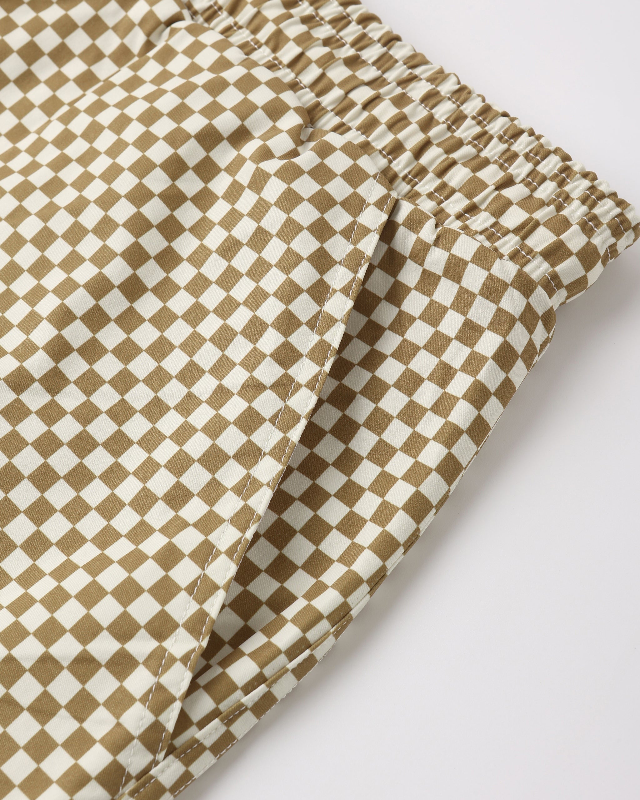 Basic Boardshort Ocre Check - Rylee + Cru | Kids Clothes | Trendy Baby Clothes | Modern Infant Outfits |