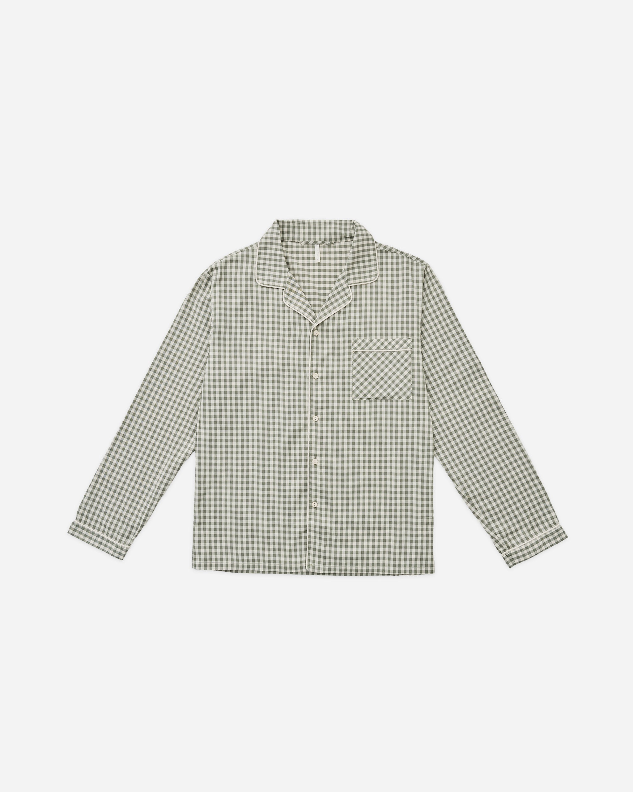 Men's Pajama Top | Evergreen Gingham - Rylee + Cru | Kids Clothes | Trendy Baby Clothes | Modern Infant Outfits |