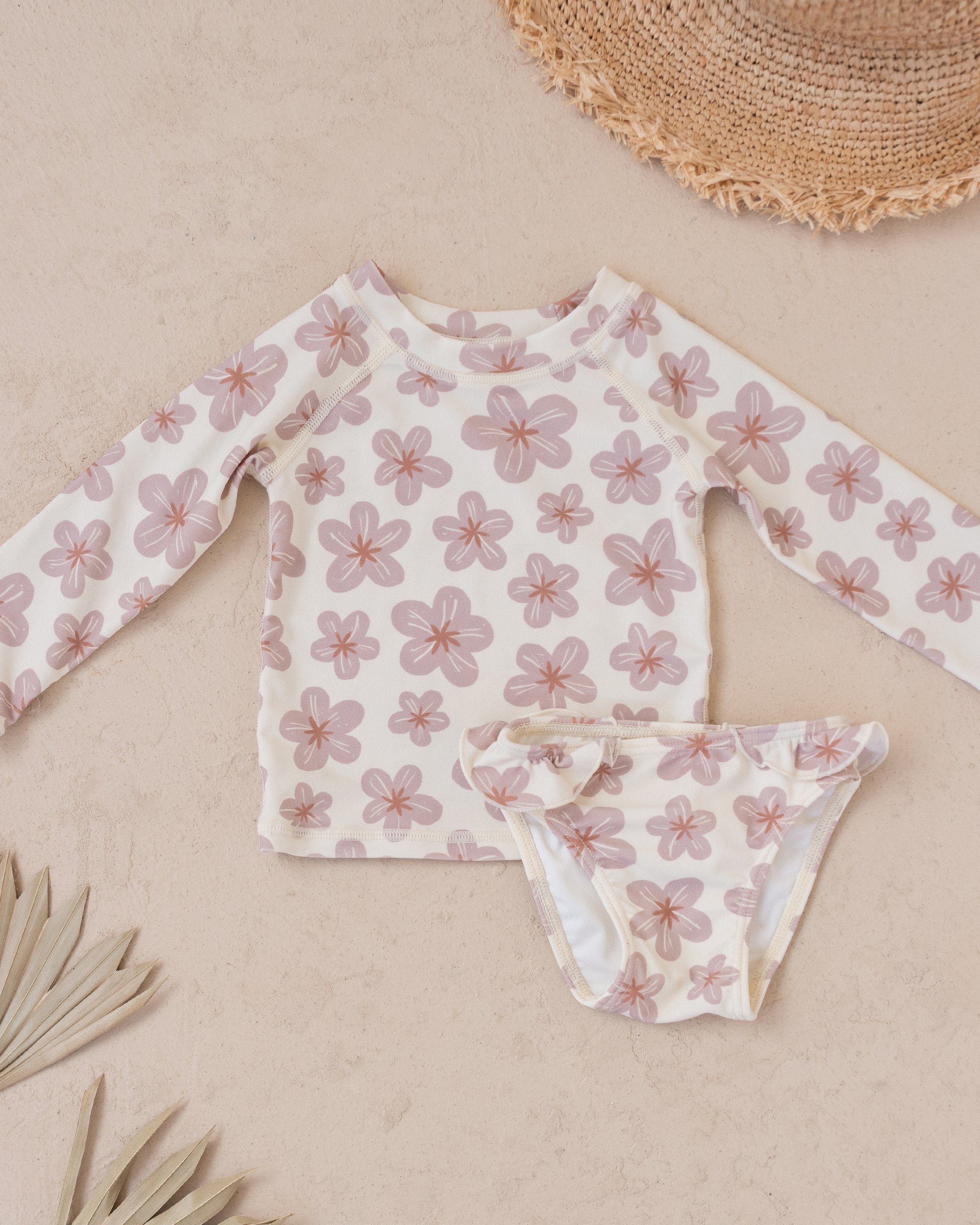 Maryn Rash Guard Set || Hibiscus - Rylee + Cru | Kids Clothes | Trendy Baby Clothes | Modern Infant Outfits |