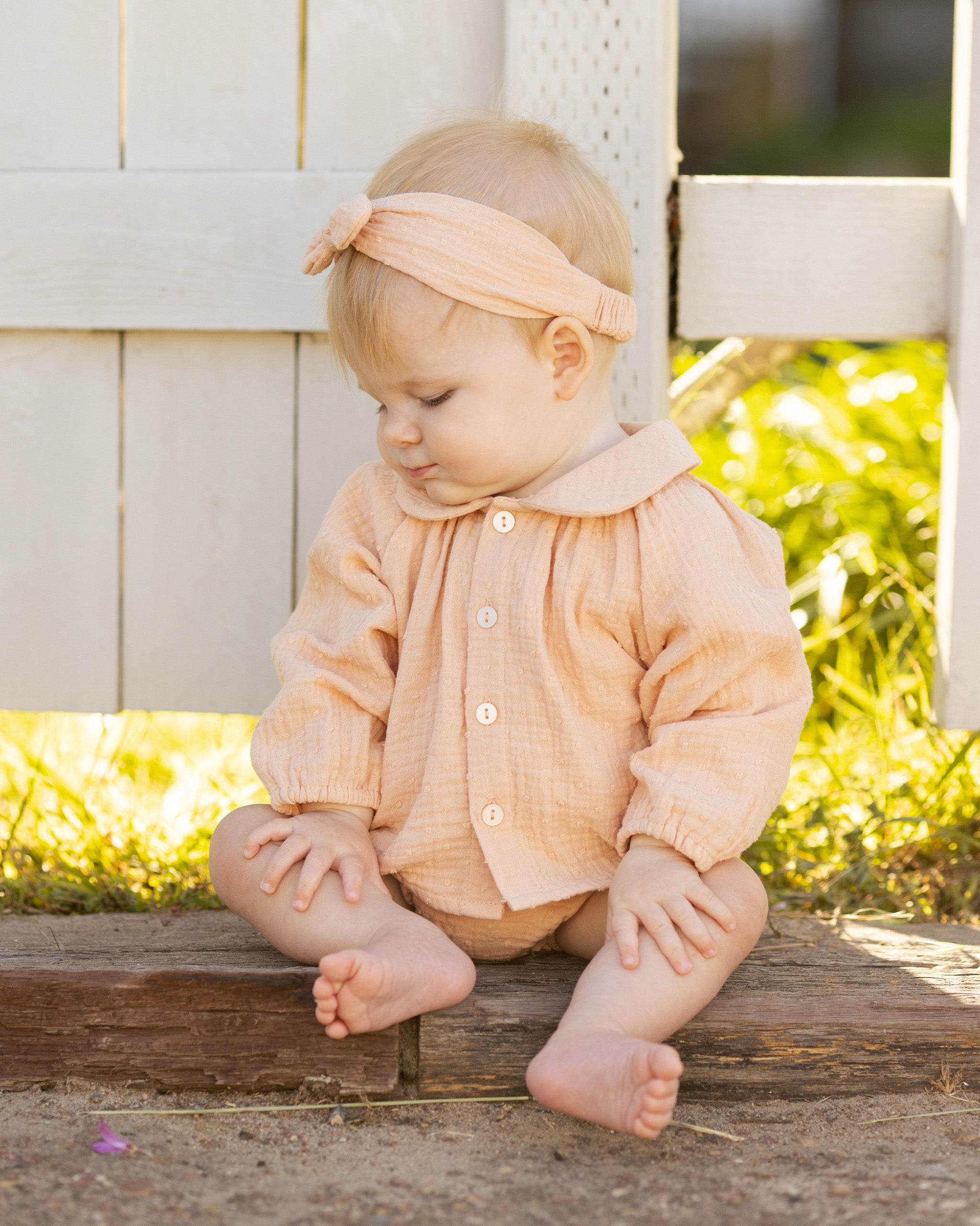 Baby Bow Headband || Apricot - Rylee + Cru | Kids Clothes | Trendy Baby Clothes | Modern Infant Outfits |