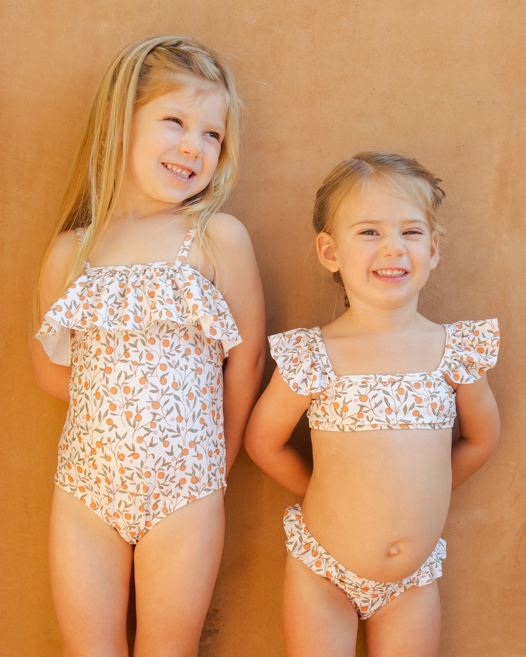 Ruffle One-Piece || Citrus - Rylee + Cru | Kids Clothes | Trendy Baby Clothes | Modern Infant Outfits |