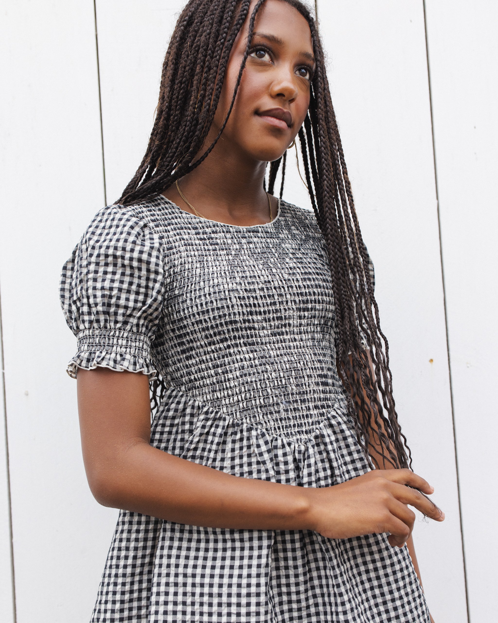 Teen Louise Dress Black Check – Rylee + Cru