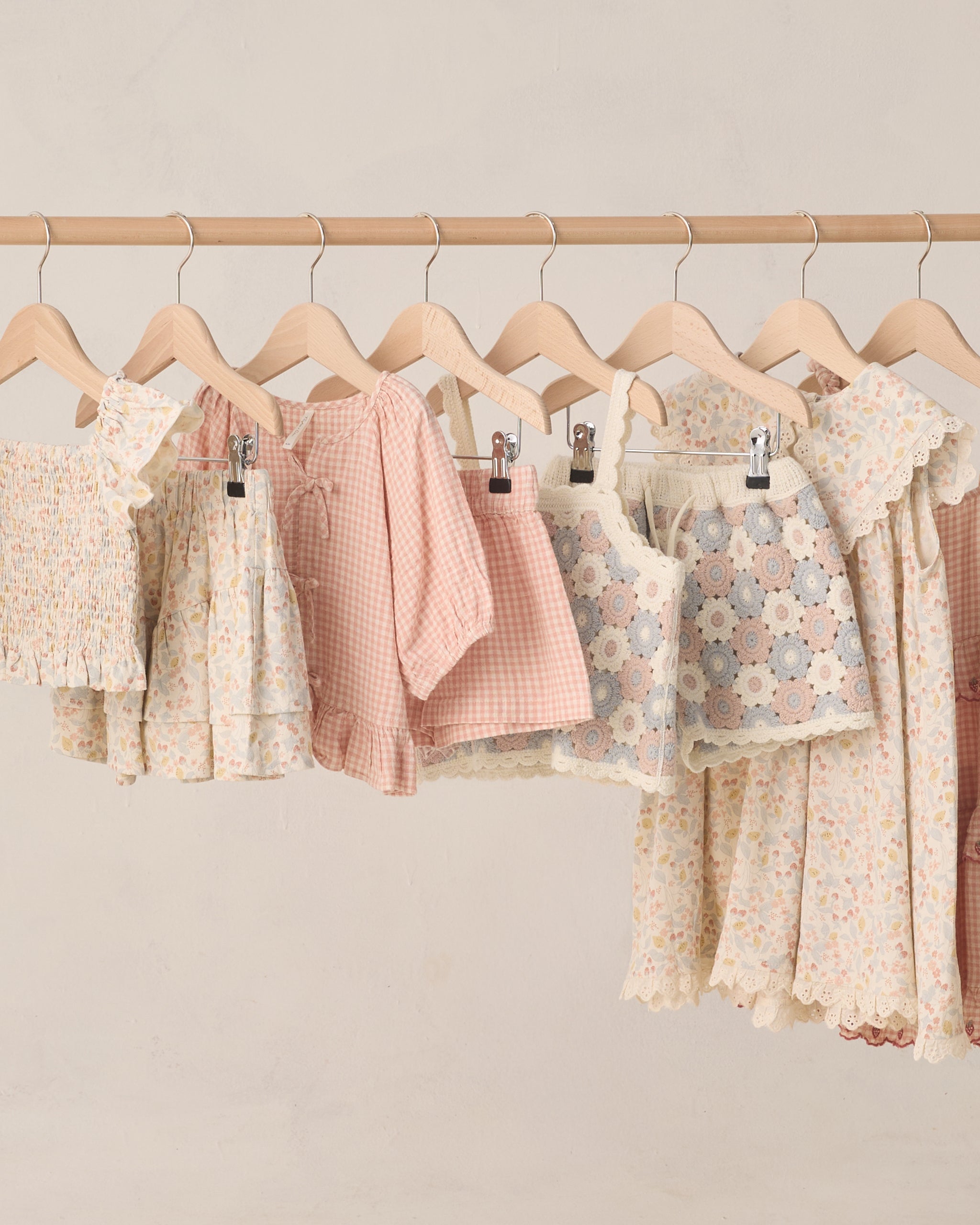 Lili Knit Set Blue, Light Pink, Ivory - Rylee + Cru | Kids Clothes | Trendy Baby Clothes | Modern Infant Outfits |