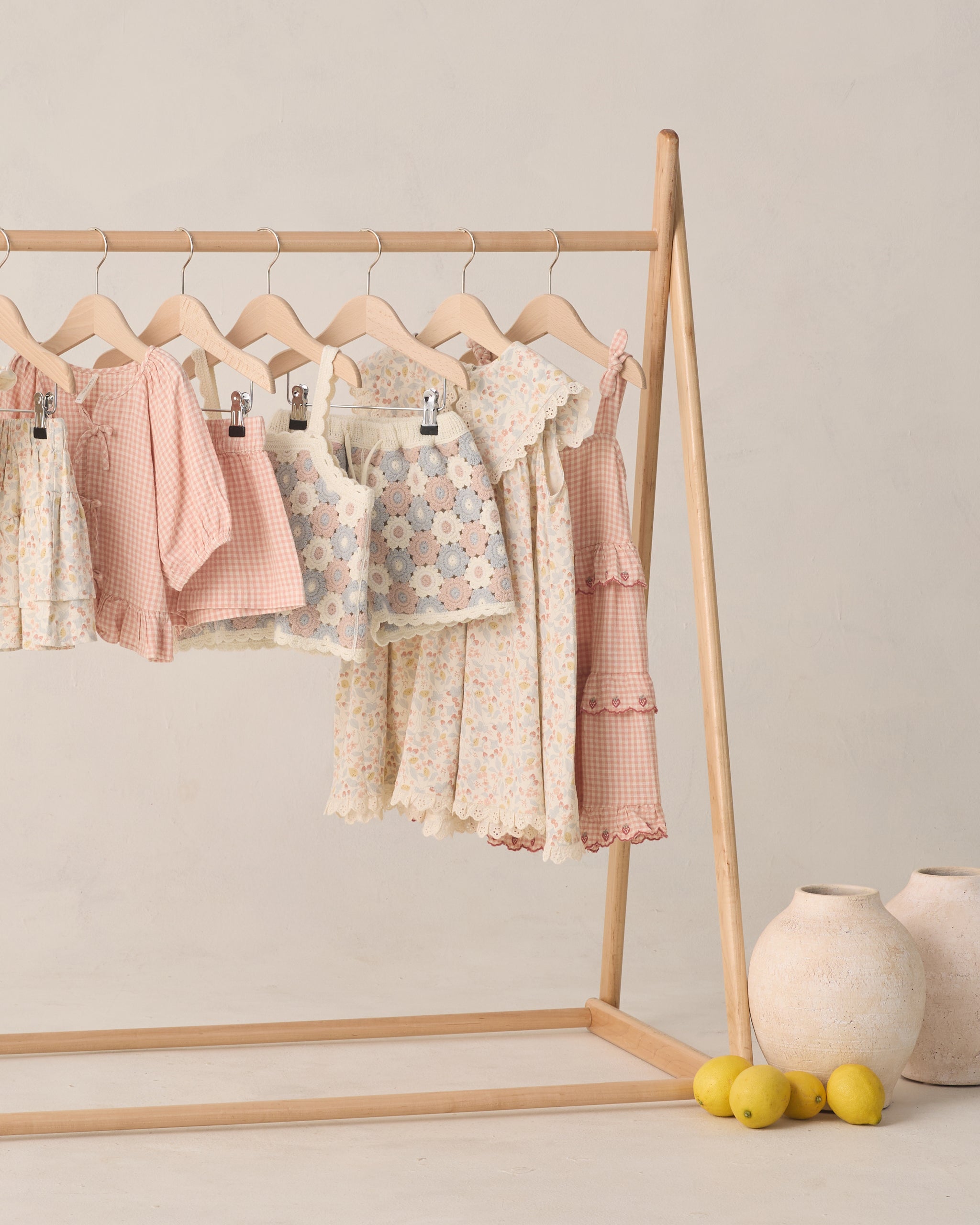 Ruffled Swing Dress Petal Gingham - Rylee + Cru | Kids Clothes | Trendy Baby Clothes | Modern Infant Outfits |
