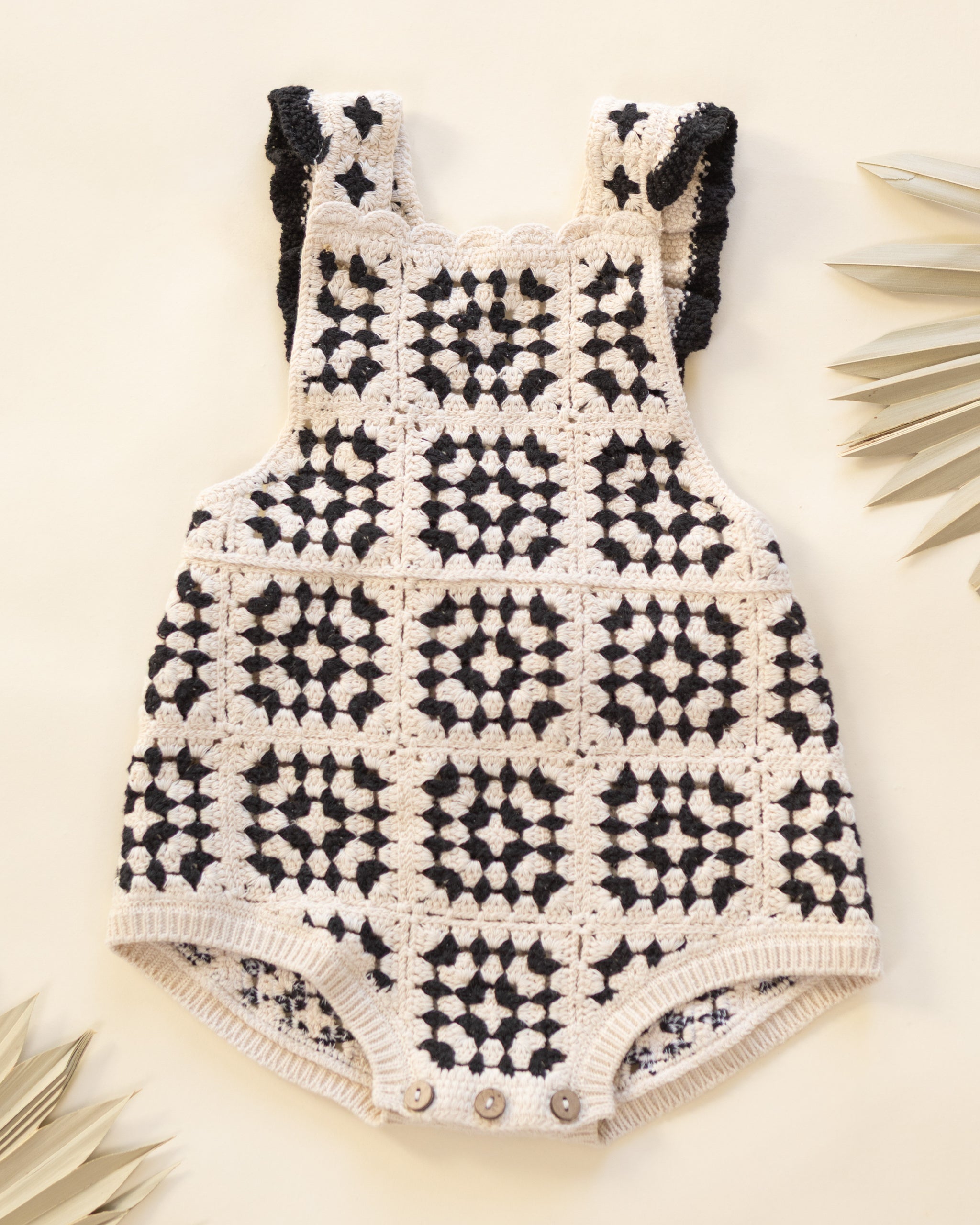 Crochet Romper Abstract - Rylee + Cru | Kids Clothes | Trendy Baby Clothes | Modern Infant Outfits |