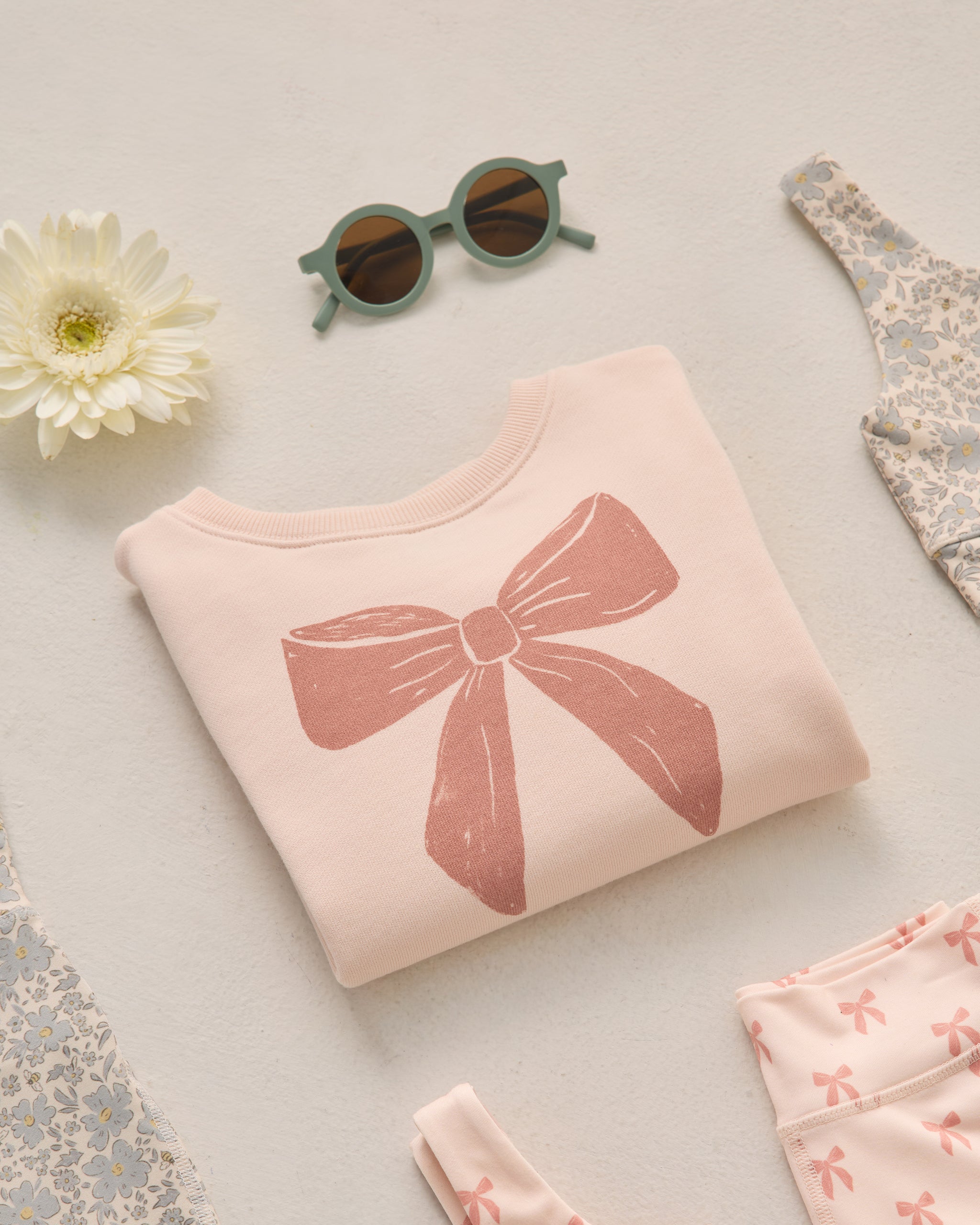 Racer Sweatshirt Bow - Rylee + Cru | Kids Clothes | Trendy Baby Clothes | Modern Infant Outfits |