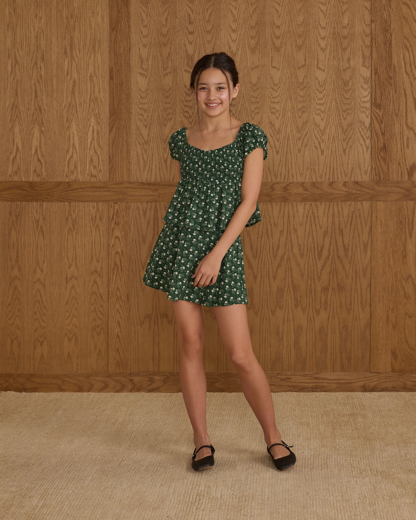 Rachel Skirt || Green Ditsy - Rylee + Cru | Kids Clothes | Trendy Baby Clothes | Modern Infant Outfits |