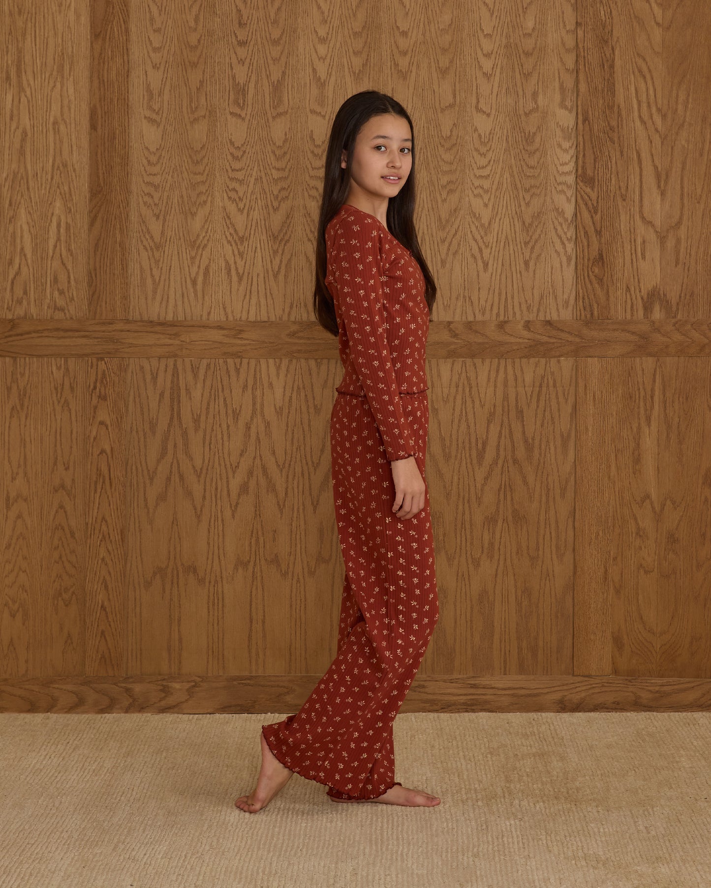 Ribbed Lounge Set || Ruby Ditsy - Rylee + Cru | Kids Clothes | Trendy Baby Clothes | Modern Infant Outfits |