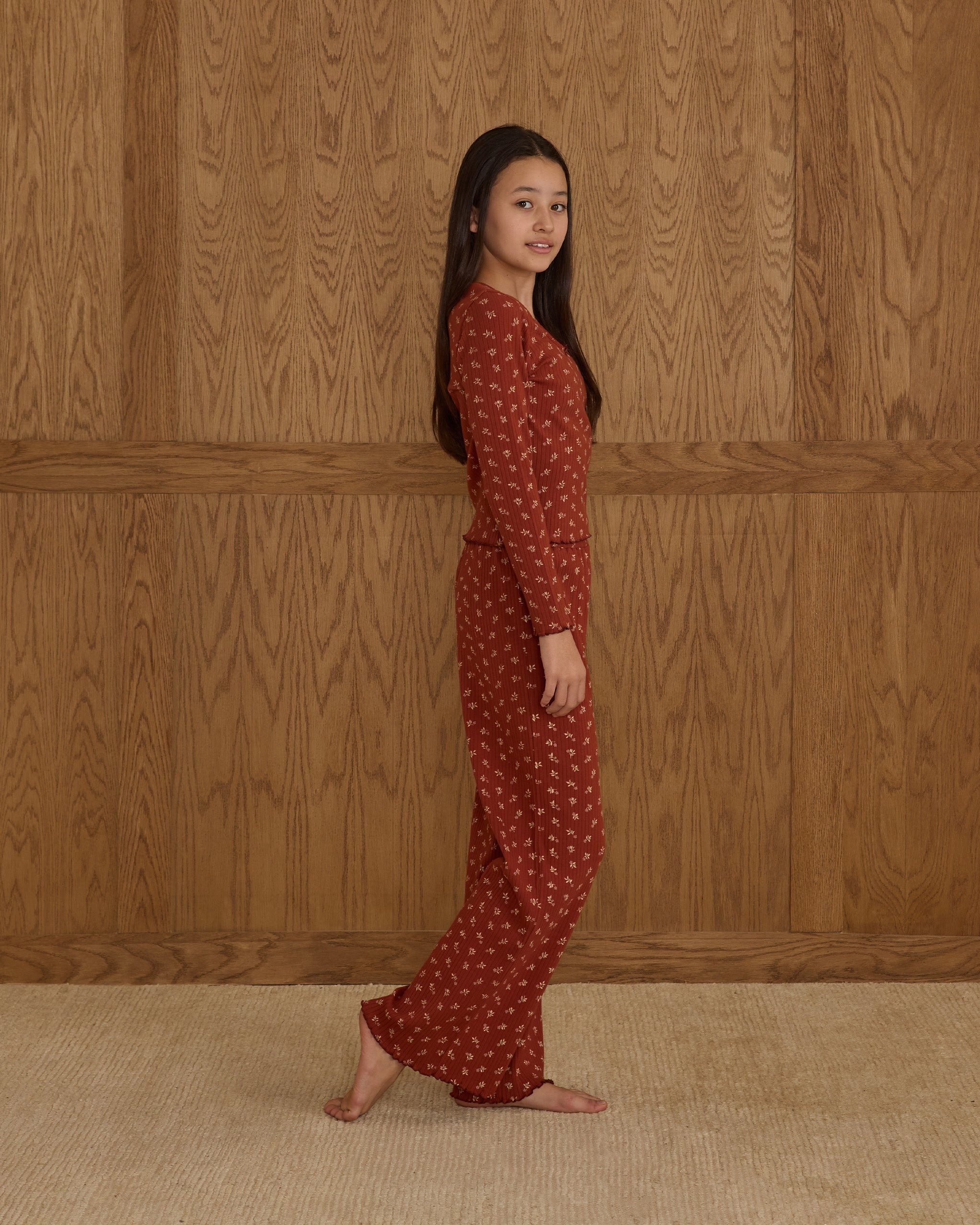 Ribbed Lounge Set || Ruby Ditsy - Rylee + Cru | Kids Clothes | Trendy Baby Clothes | Modern Infant Outfits |