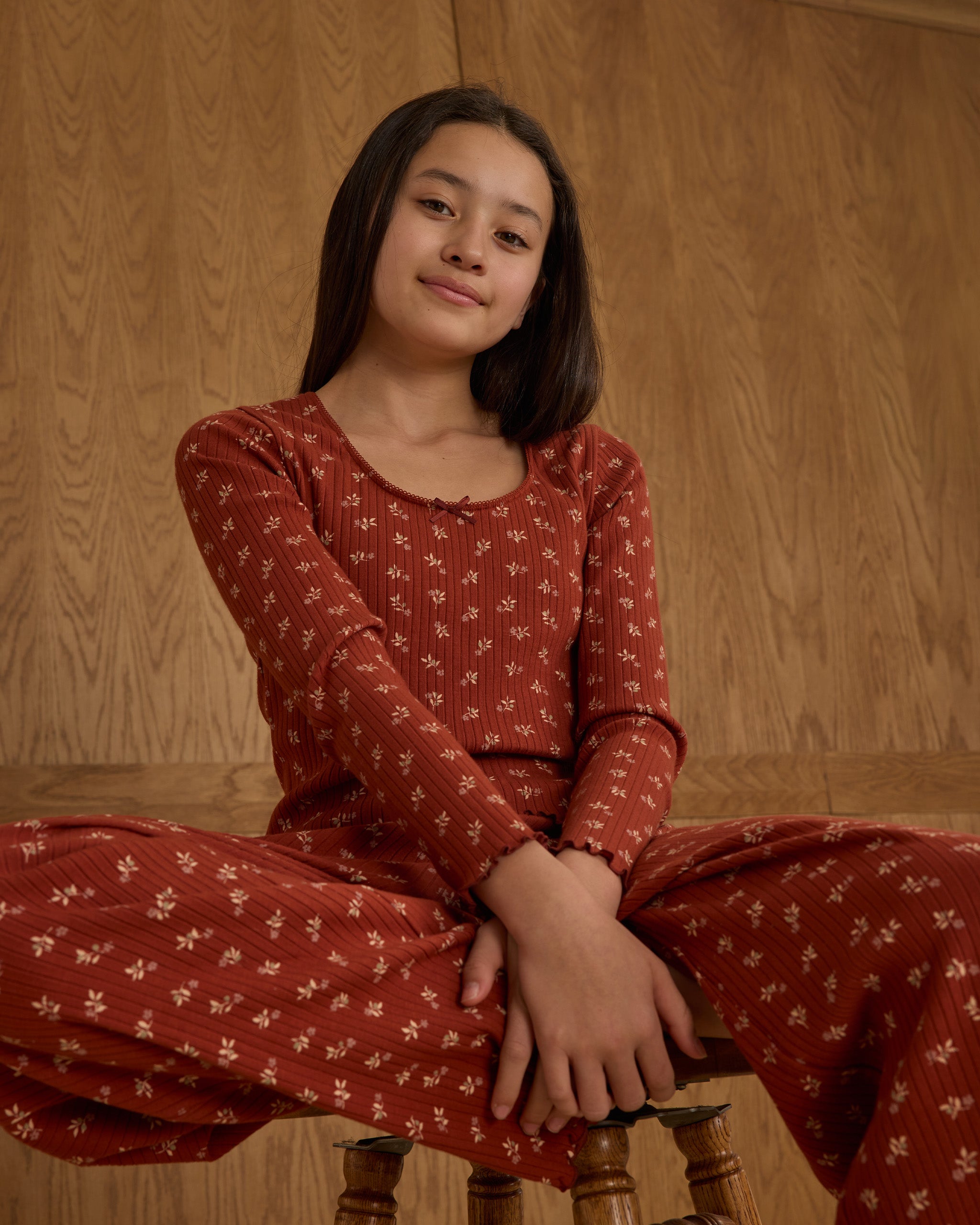 Ribbed Lounge Set || Ruby Ditsy - Rylee + Cru | Kids Clothes | Trendy Baby Clothes | Modern Infant Outfits |