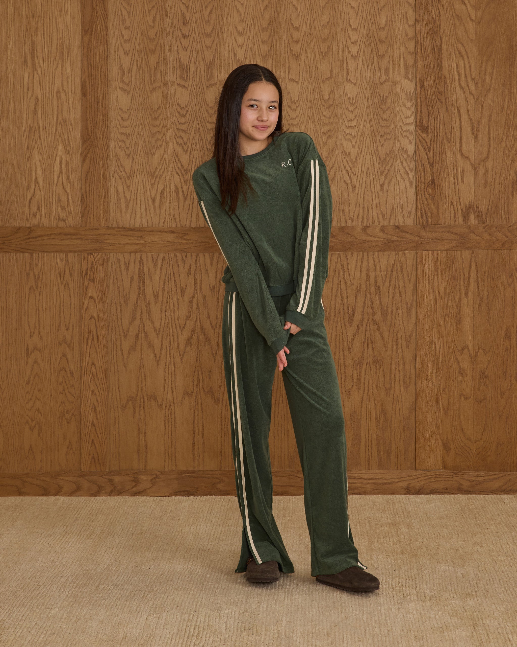 Track Pant || Green - Rylee + Cru | Kids Clothes | Trendy Baby Clothes | Modern Infant Outfits |