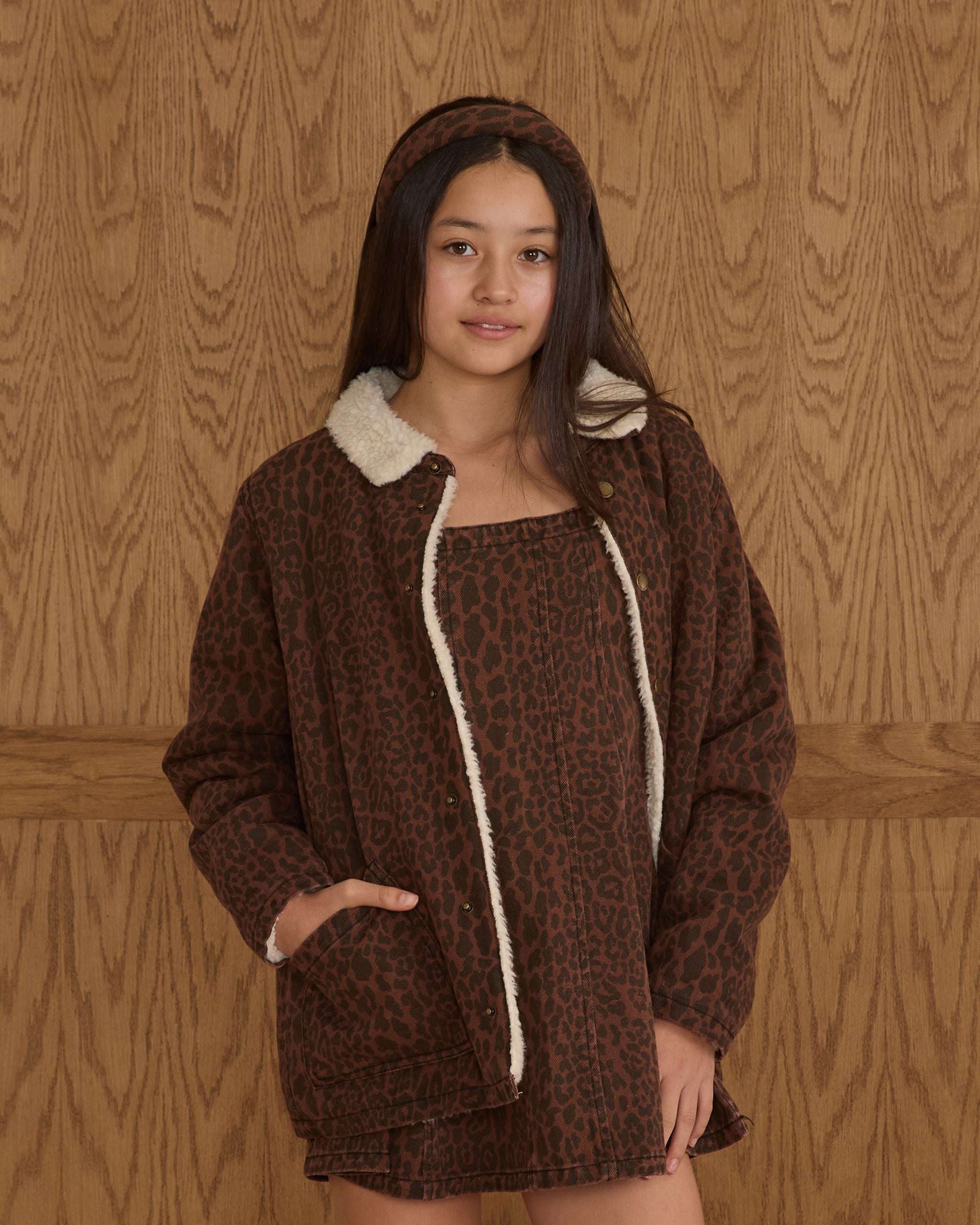 Long Chore Coat || Leopard - Rylee + Cru | Kids Clothes | Trendy Baby Clothes | Modern Infant Outfits |