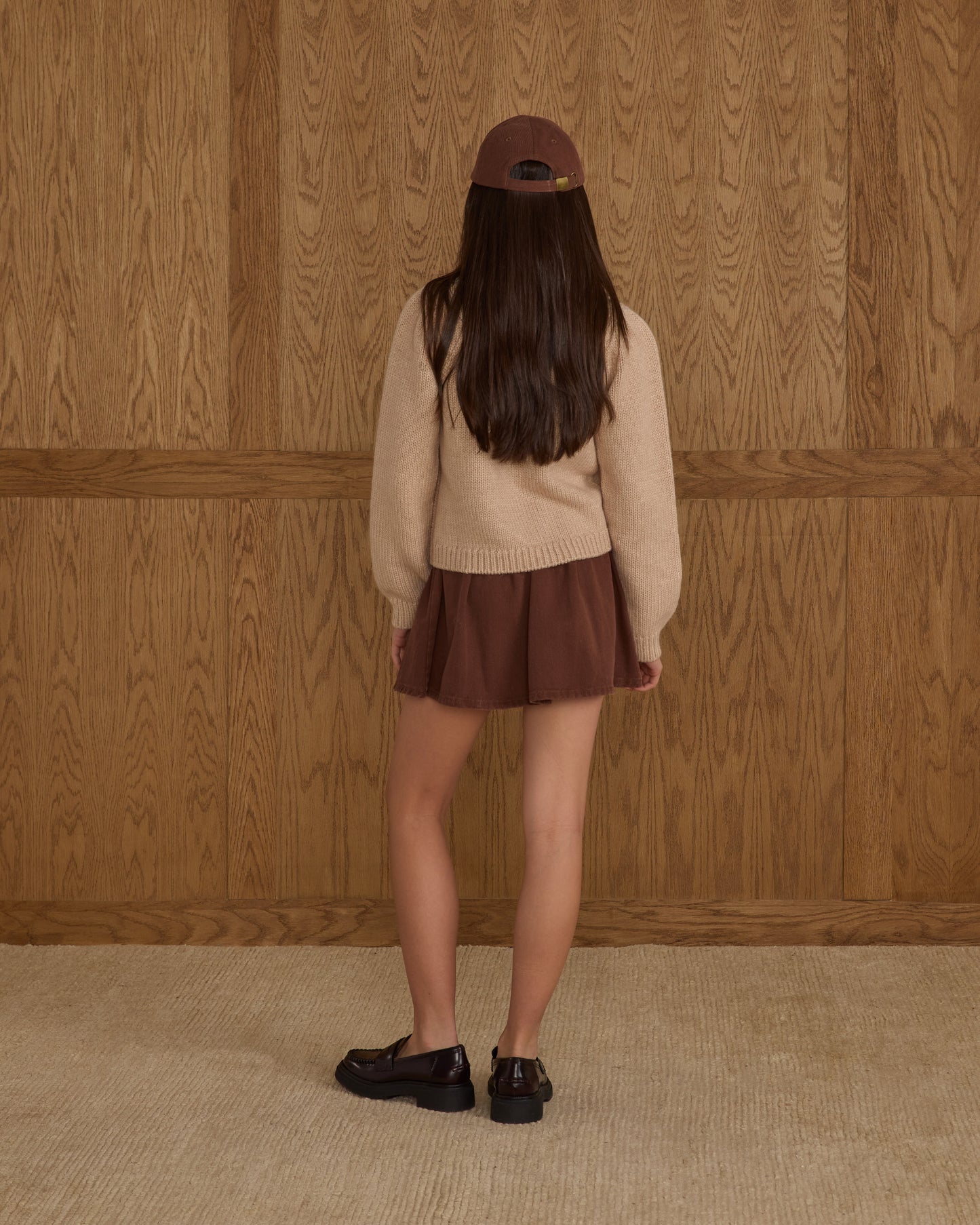 Pleated Denim Skirt || Washed Brown - Rylee + Cru | Kids Clothes | Trendy Baby Clothes | Modern Infant Outfits |