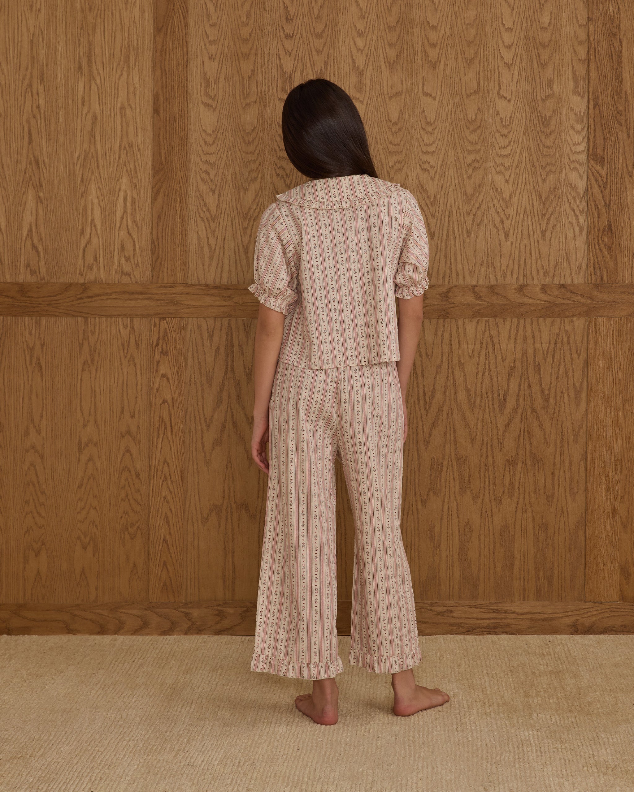 Ruffle Pajamas || Candy Cane Stripe - Rylee + Cru | Kids Clothes | Trendy Baby Clothes | Modern Infant Outfits |